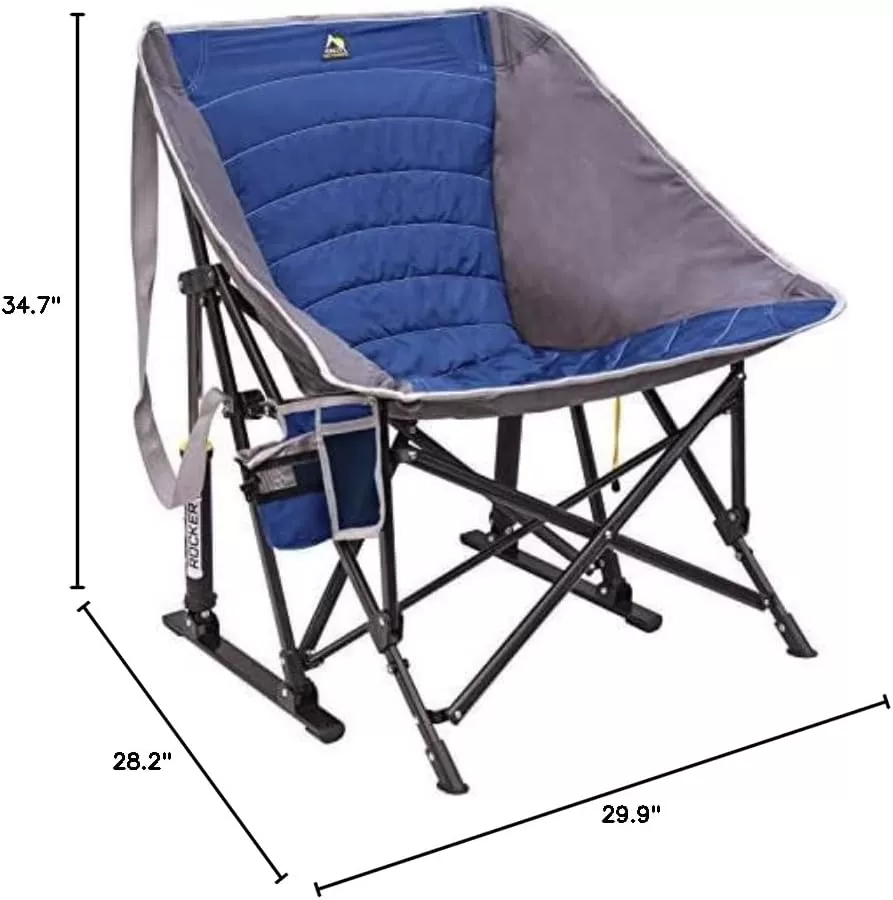 Outdoor Freestyle Rocker Portable Rocking Chair & Outdoor Camping Chair, ergonomic Nylon, Indigo Blue