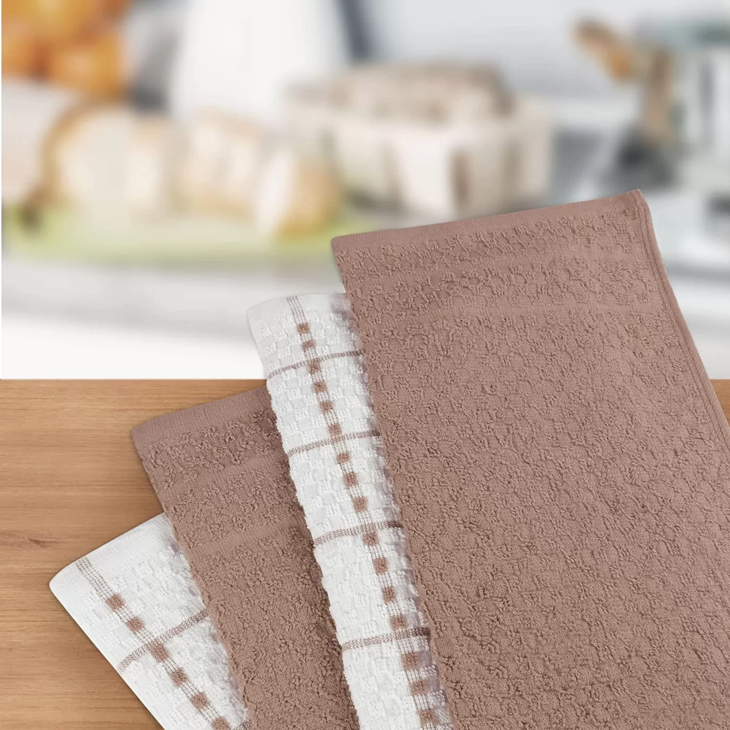 Kitchen Towels 12 Pack, 15 x 25 Inches, 100% Ring Spun Cotton Super Soft and Absorbent Linen Dish Towels, Tea Towels and Bar Towels Set (Black)