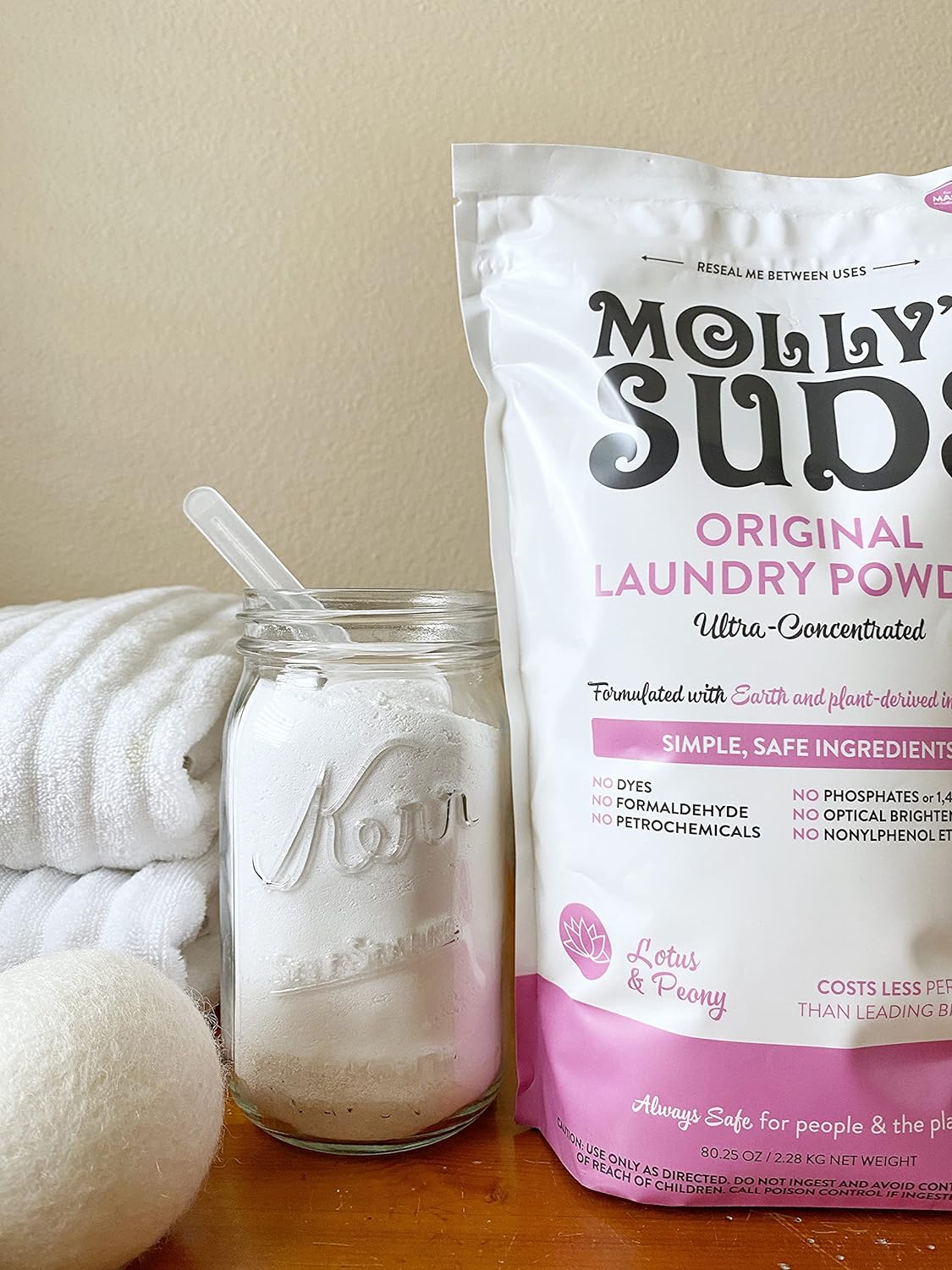 Molly's Suds Original Laundry Detergent Powder | Natural Laundry Detergent Powder for Sensitive Skin | Earth-Derived Ingredients, Stain Fighting | 120 Loads (Citrus Grove)