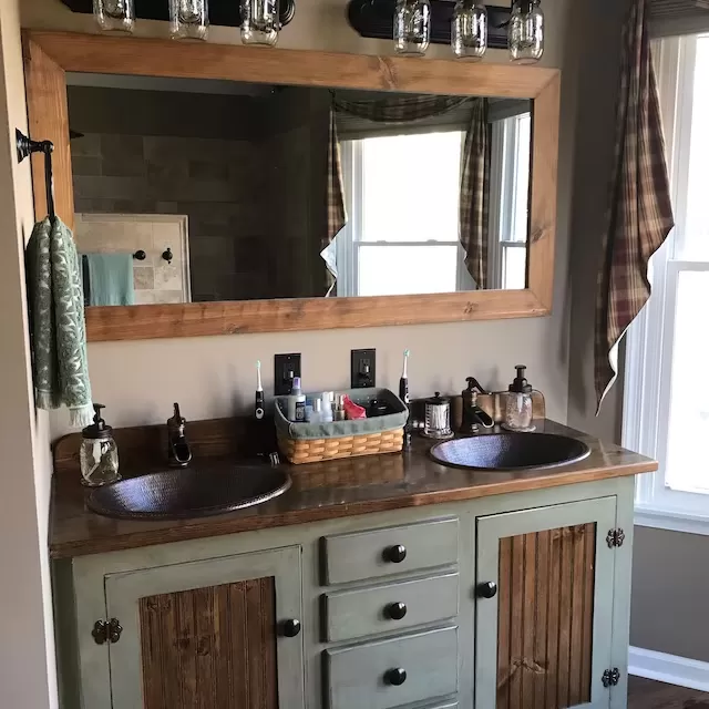 Rustic Farmhouse Vanity - Copper Sink - 42