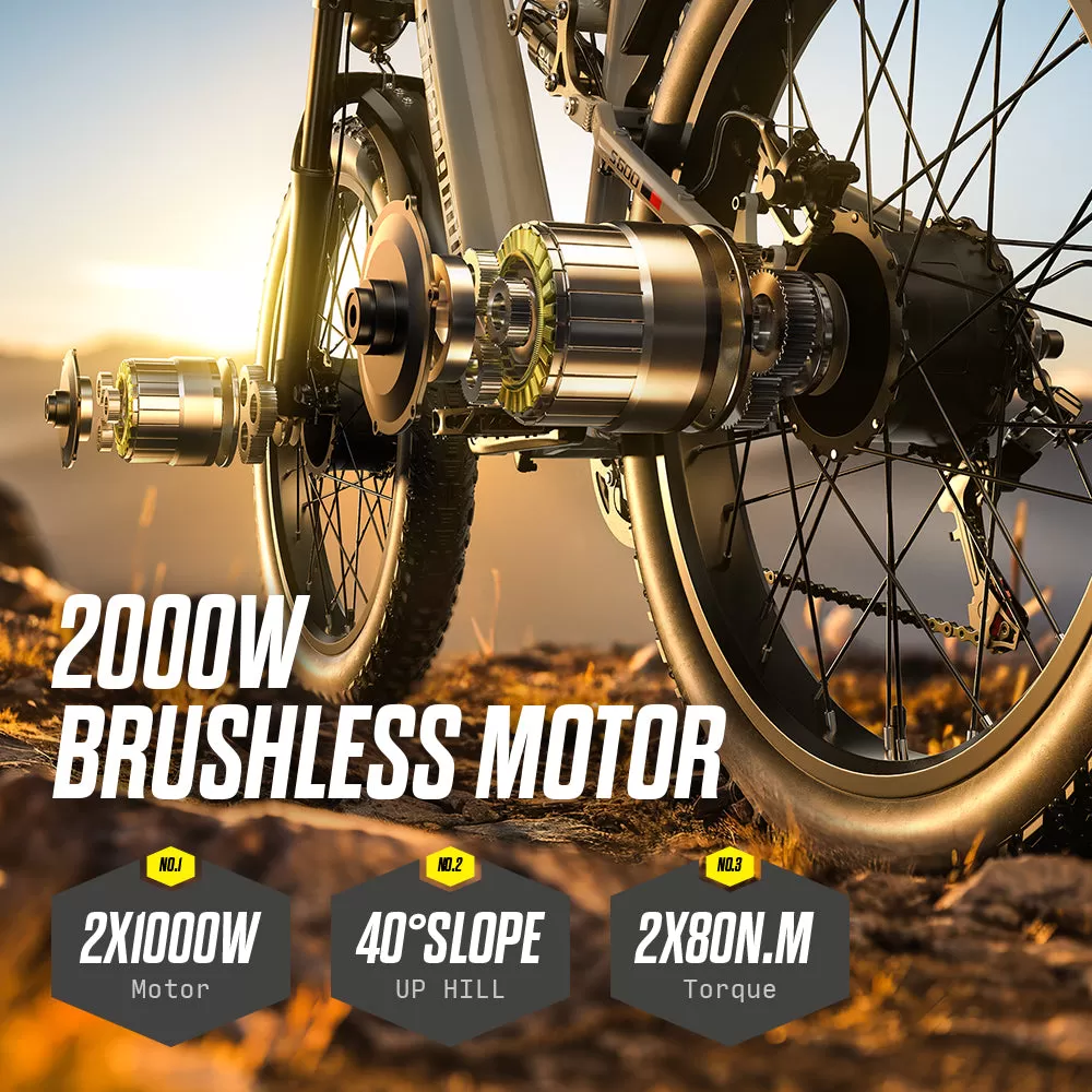 E-Bike S600 48V 17.5Ah 1000*2 Front And Rear Dual-drive High-performance Motors