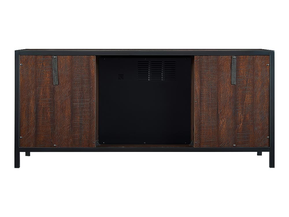 Matthew Electric Fireplace Media Console in Brown
