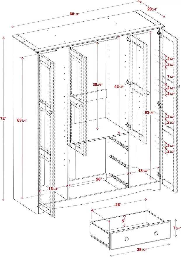 Sonoma 100% Solid Wood Family Wardrobe