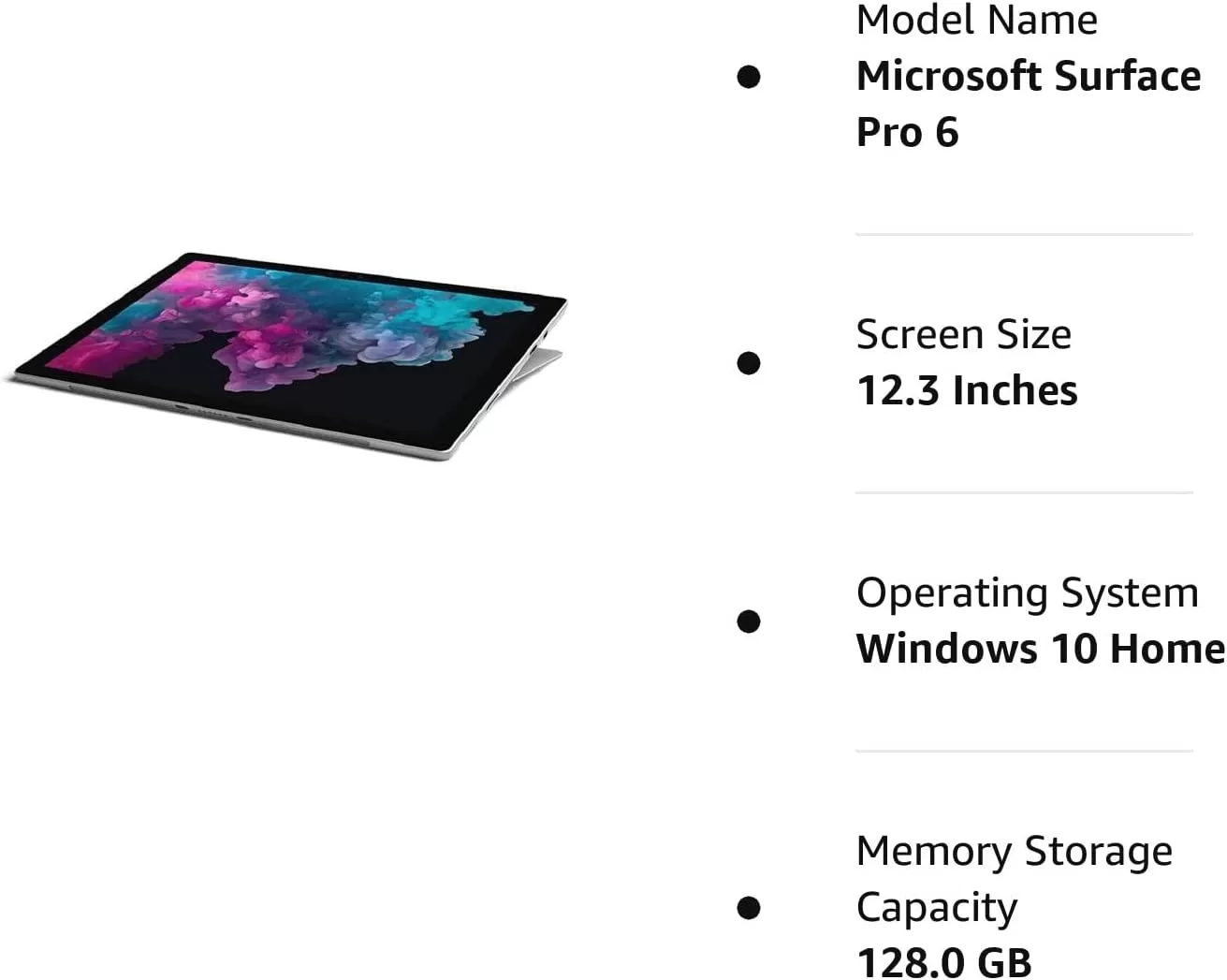 Surface Pro 6 (Intel Core i5, 8GB RAM, 256GB) - Newest Version (Renewed)