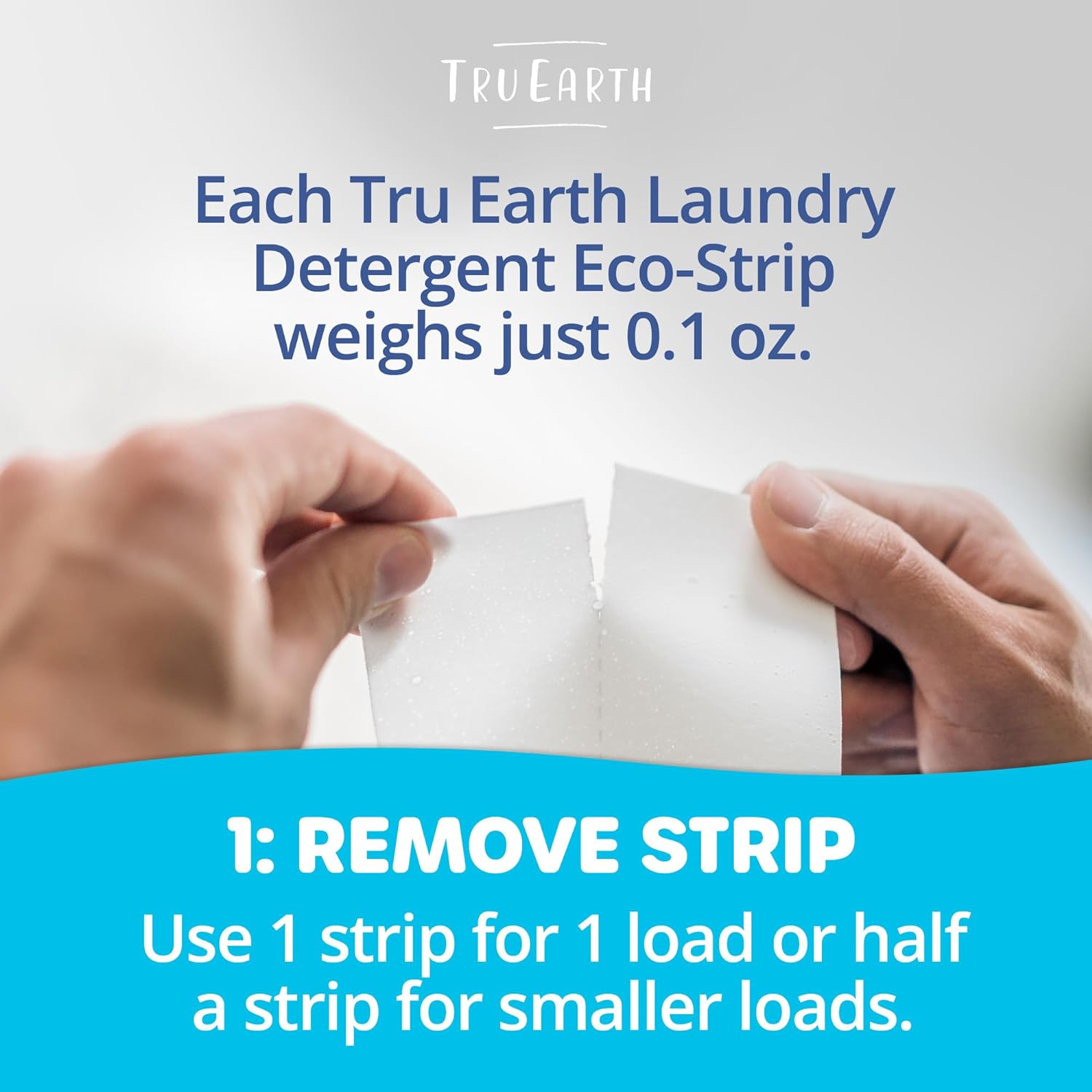 Tru Earth Compact Dry Laundry Detergent Sheets - Up to 128 Loads (64 Sheets) - Paraben-Free, Plastic-Free - Original Eco-Strip Liquidless Laundry Detergent, Travel Laundry Sheets - Fresh Linen