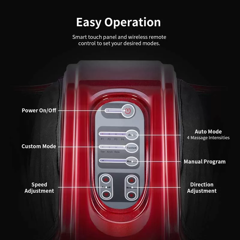 Electric Shiatsu Foot Massager with High-Intensity Rollers, Machine Massage for Feet Leg Calf Ankle, Nerve Pain Therapy