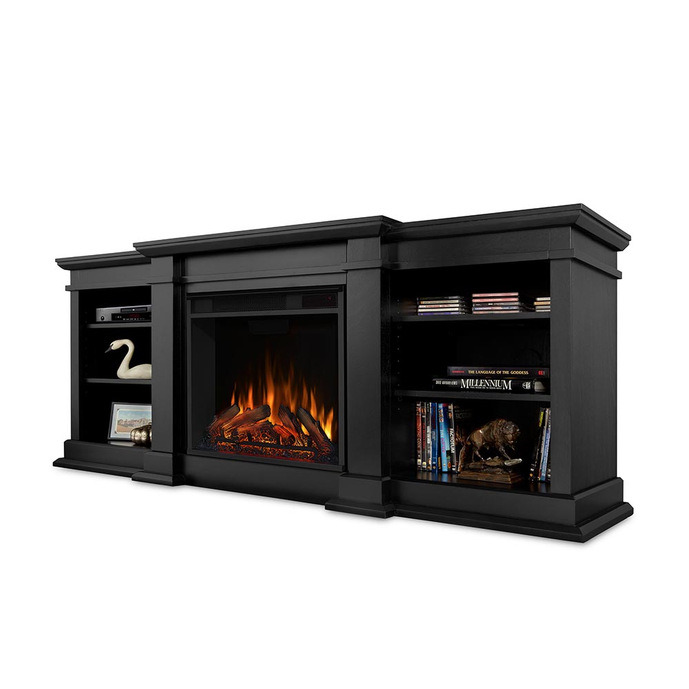 Fresno Electric Fireplace Entertainment Center in Black