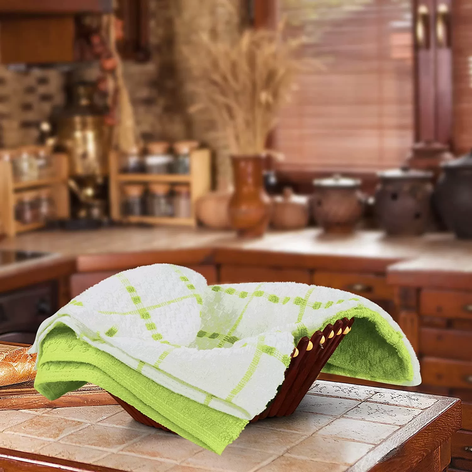 Kitchen Towels 12 Pack, 15 x 25 Inches, 100% Ring Spun Cotton Super Soft and Absorbent Linen Dish Towels, Tea Towels and Bar Towels Set (Black)