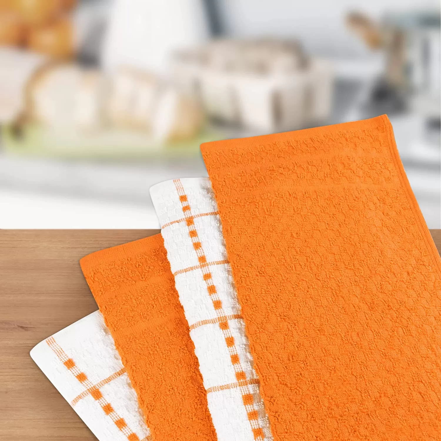 Kitchen Towels 12 Pack, 15 x 25 Inches, 100% Ring Spun Cotton Super Soft and Absorbent Linen Dish Towels, Tea Towels and Bar Towels Set (Black)
