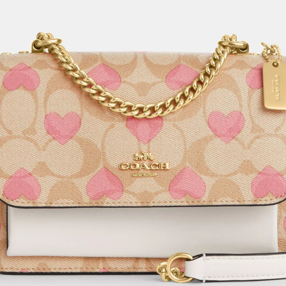 Mini Klare Crossbody In Signature Canvas With Heart Print