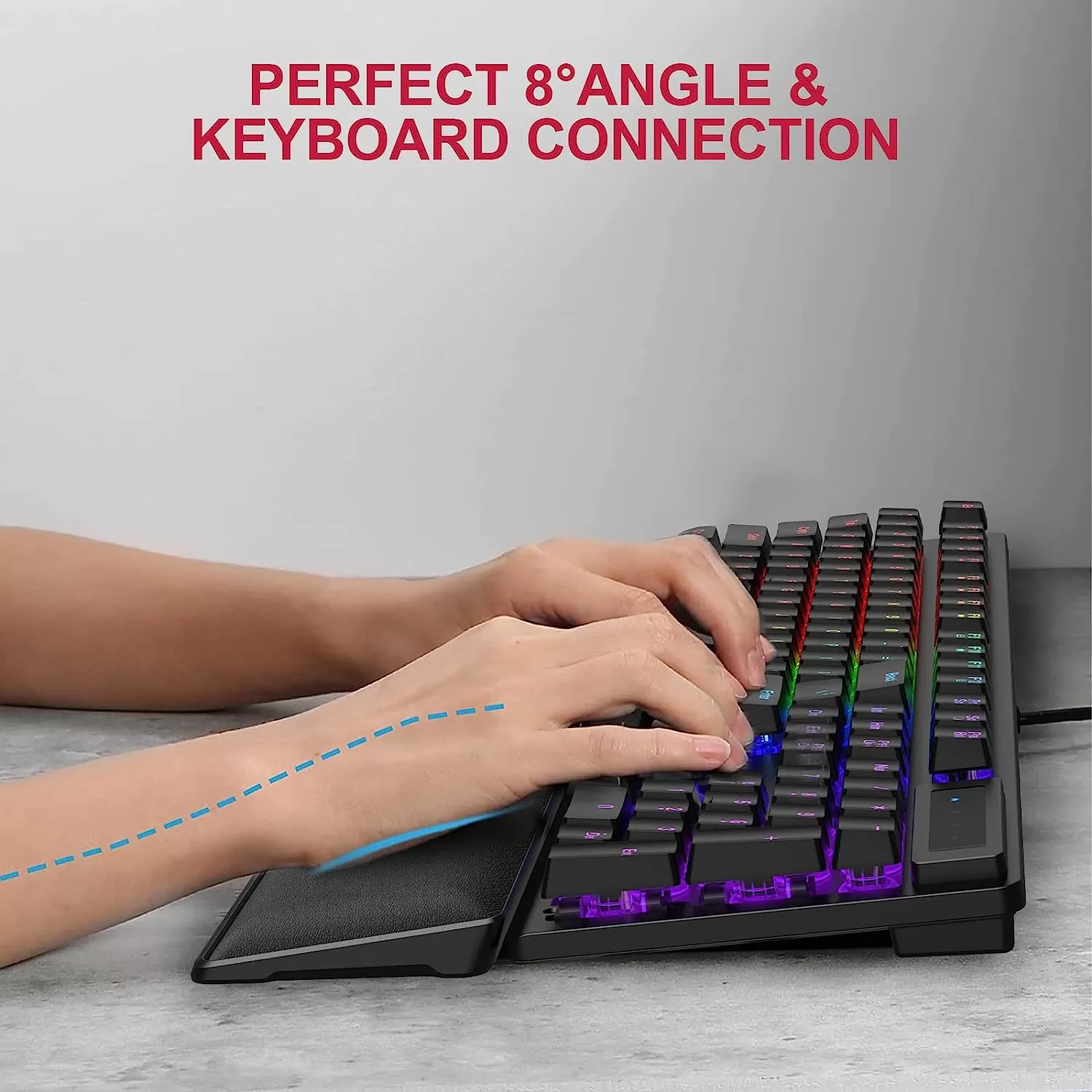 NPET K10 Wired Gaming Keyboard, LED Backlit, Spill-Resistant Design, Multimedia Keys, Quiet Silent USB Membrane Keyboard for Desktop, Computer, PC (Black)