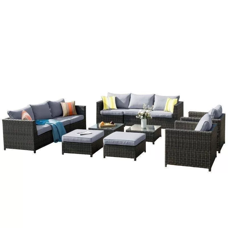 Cassville Wicker/Rattan 8 - Person Seating Group with Cushions