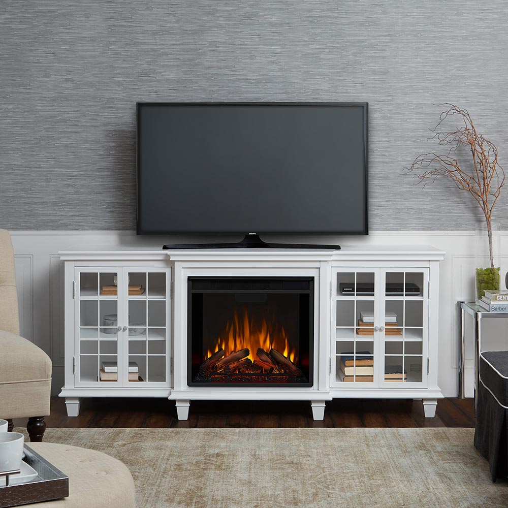 Marlowe Electric Fireplace Entertainment Center in White