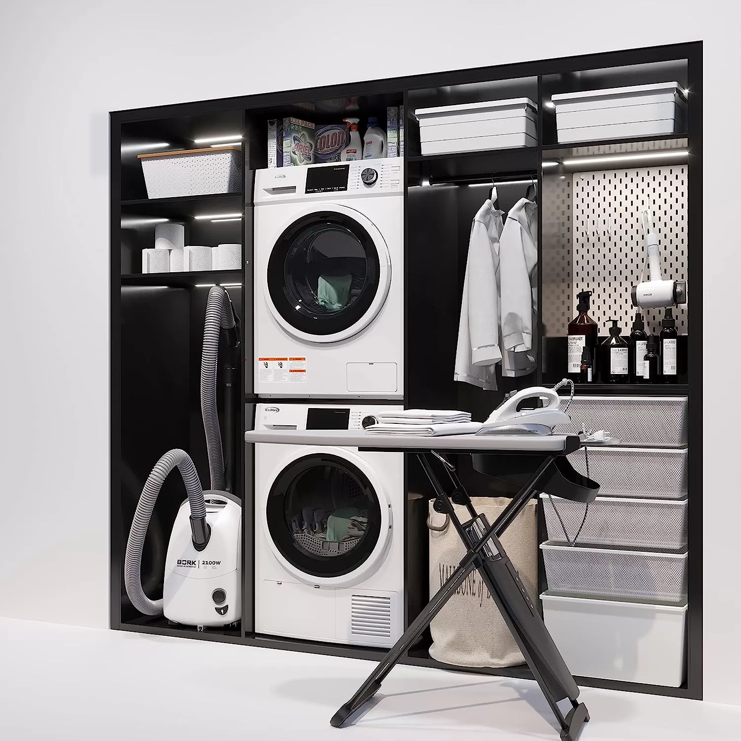 KoolMore FLW-3CWH Front Load Machine, 2.7 Cu. Ft, Space Saving Unit with 20-Minute Quick, 12 Washing Cycles, Quiet Inverter Motor [120V],