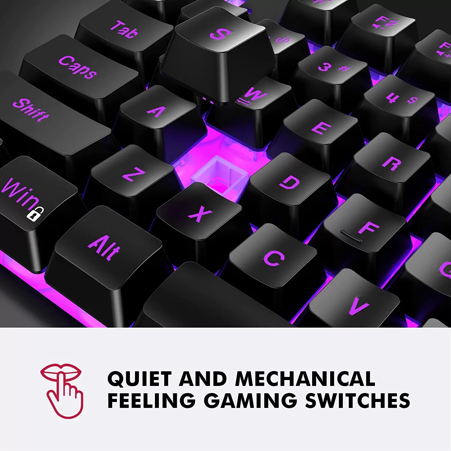 NPET K10 Wired Gaming Keyboard, LED Backlit, Spill-Resistant Design, Multimedia Keys, Quiet Silent USB Membrane Keyboard for Desktop, Computer, PC (Black)