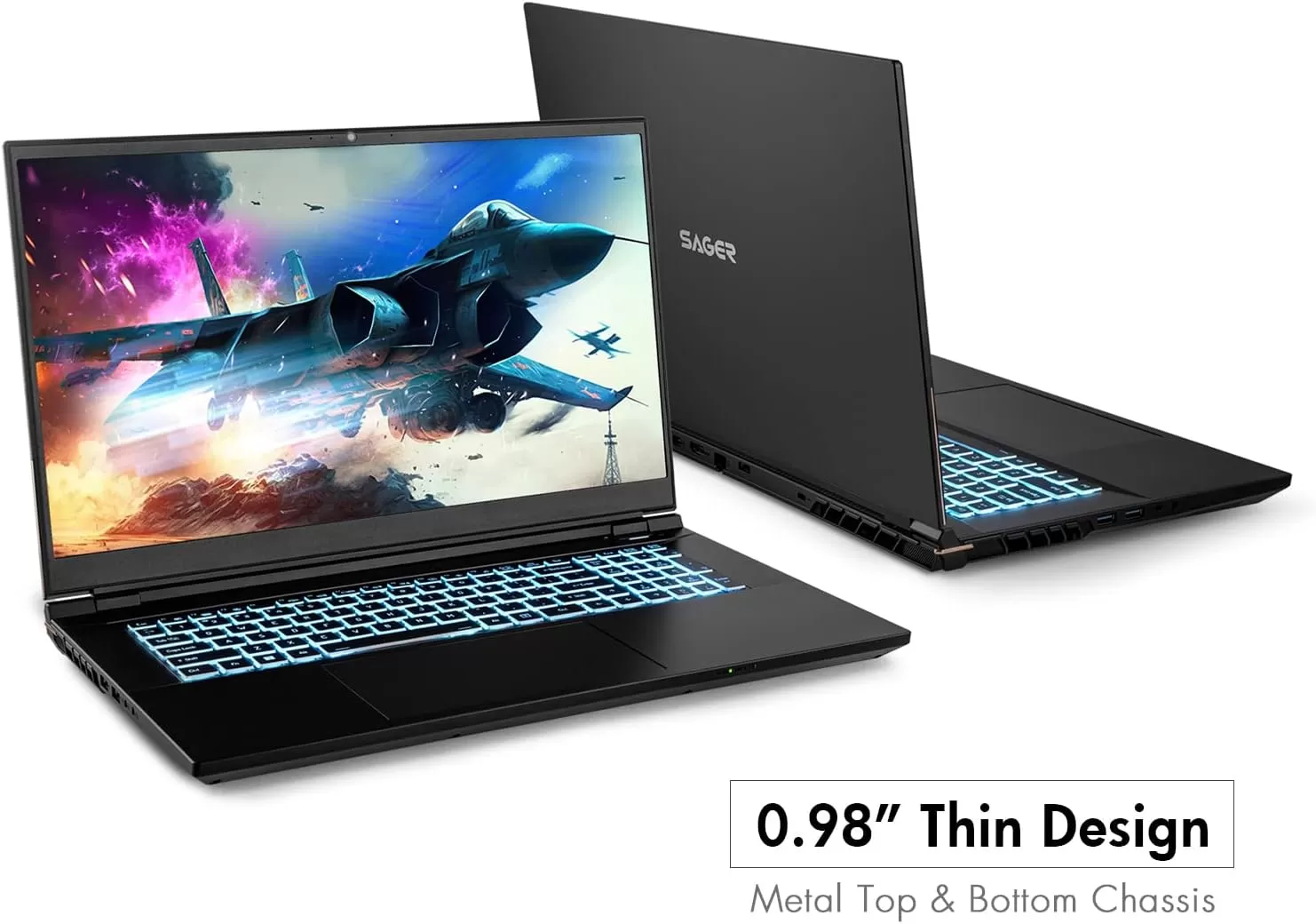 Sager 2023 NP8875E Gaming Laptop, 17.3 Inch QHD 240Hz 100% DCI-P3 G-Sync, Intel i9-13900HX, RTX 4070 8GB, 64GB RAM, 2TB Gen4 NVMe SSD, Win 11