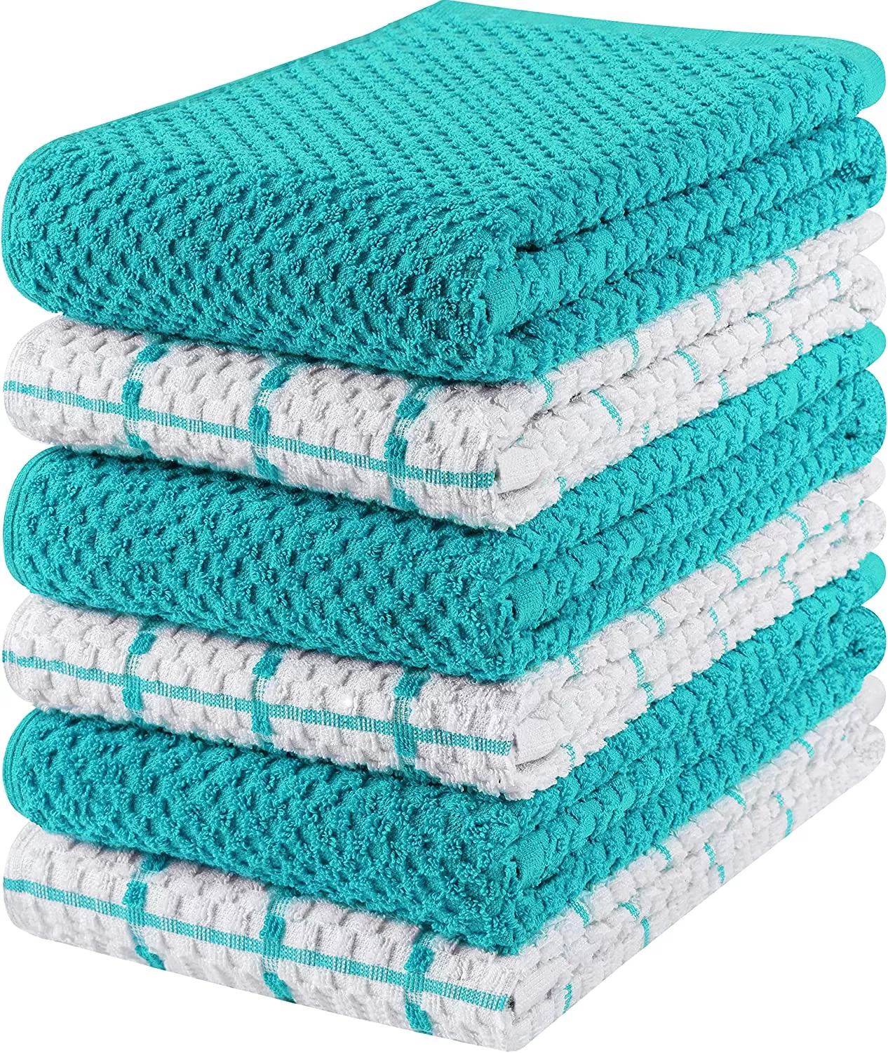 Kitchen Towels 12 Pack, 15 x 25 Inches, 100% Ring Spun Cotton Super Soft and Absorbent Linen Dish Towels, Tea Towels and Bar Towels Set (Black)
