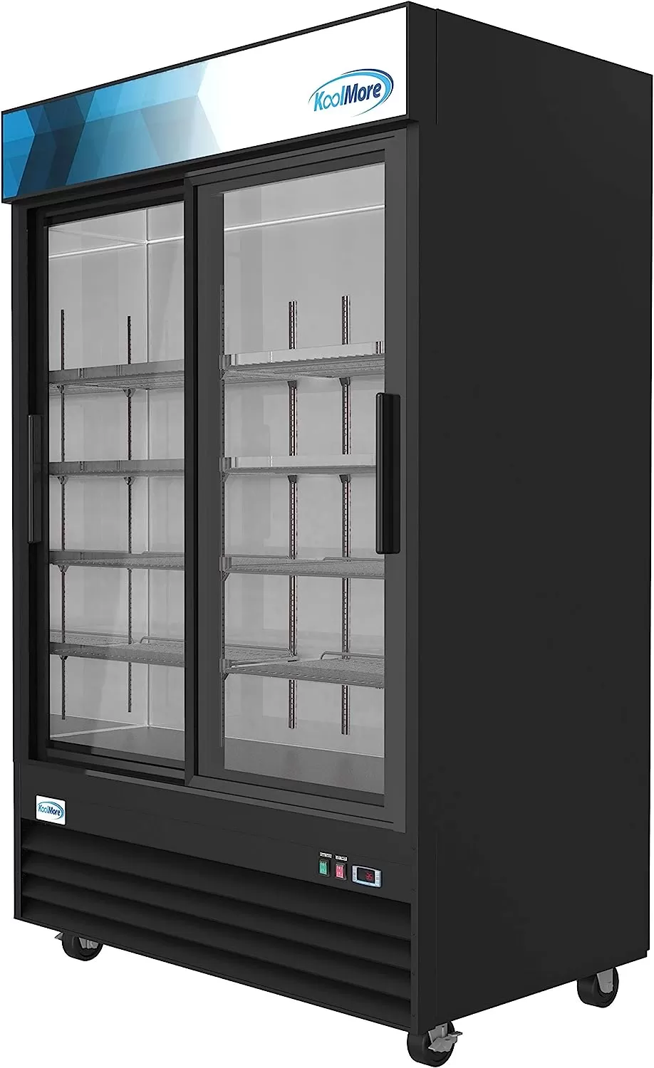 KoolMore Commercial One Glass Door Display Upright Beverage Refrigerator Cooler Merchandiser - 12 Cu. Ft [Black] (MDR-1GD-12C)