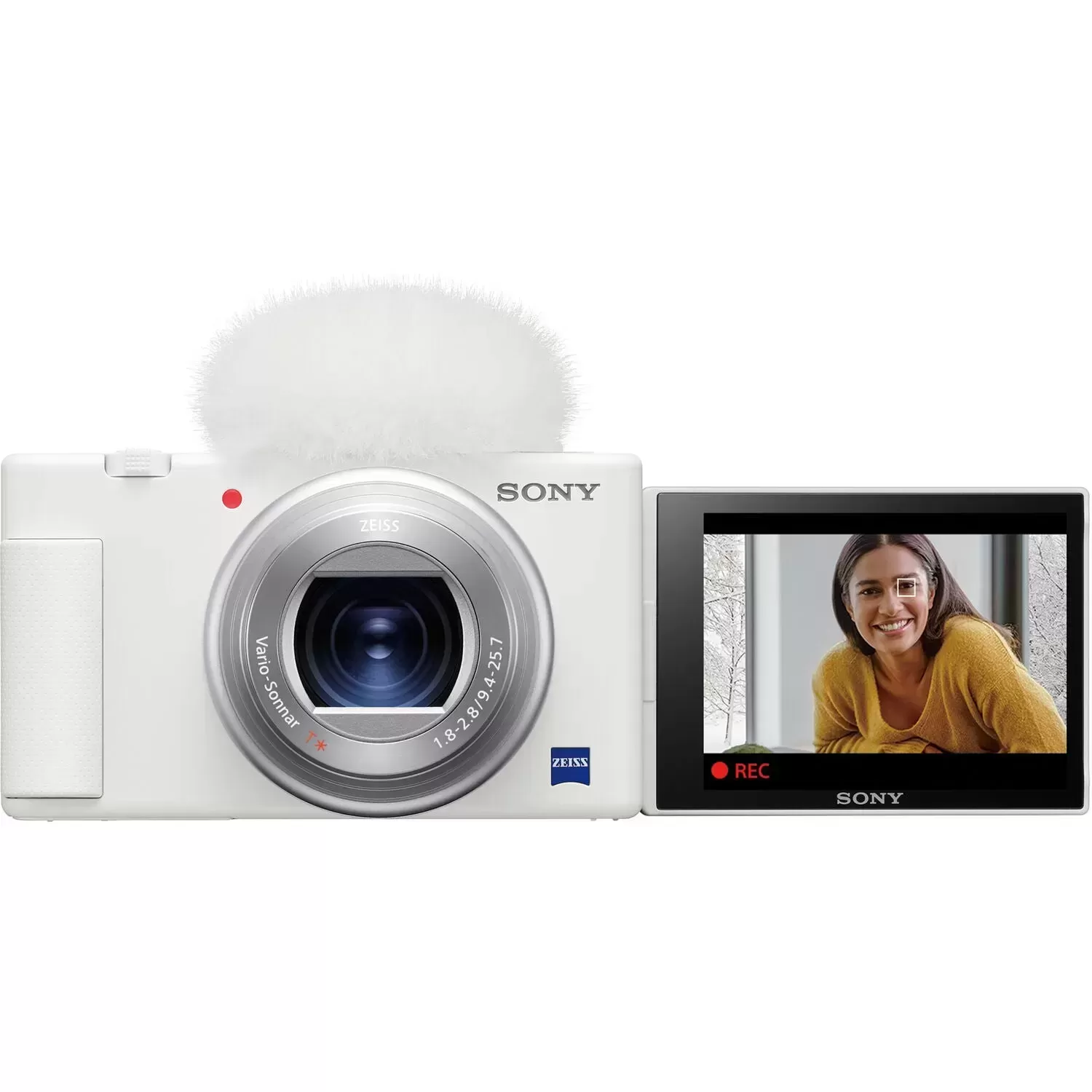Sony ZV-1 Digital Camera | White with 64GB Card + Case + Flash + Battery & Charger + Tripod + Kit