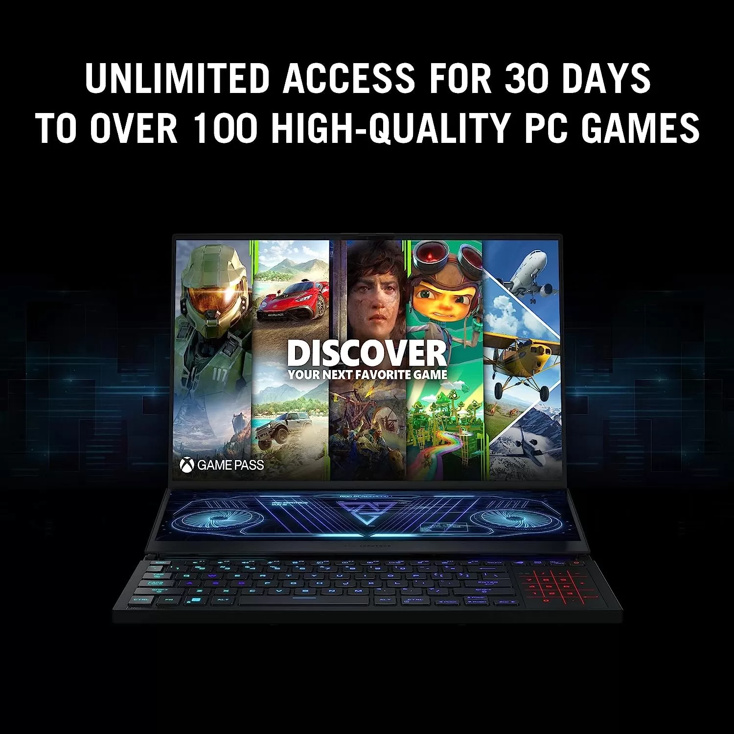 ASUS ROG Zephyrus Duo 16 (2022) Gaming Laptop, 16” Mini LED 240Hz/3ms, QHD 16:10 Display, 100% DCI-P3, NVIDIA GeForce RTX 4080, AMD Ryzen 9 7945HX, 32GB DDR5, 1TB SSD, Windows 11 Pro, GX650PZ-XS96