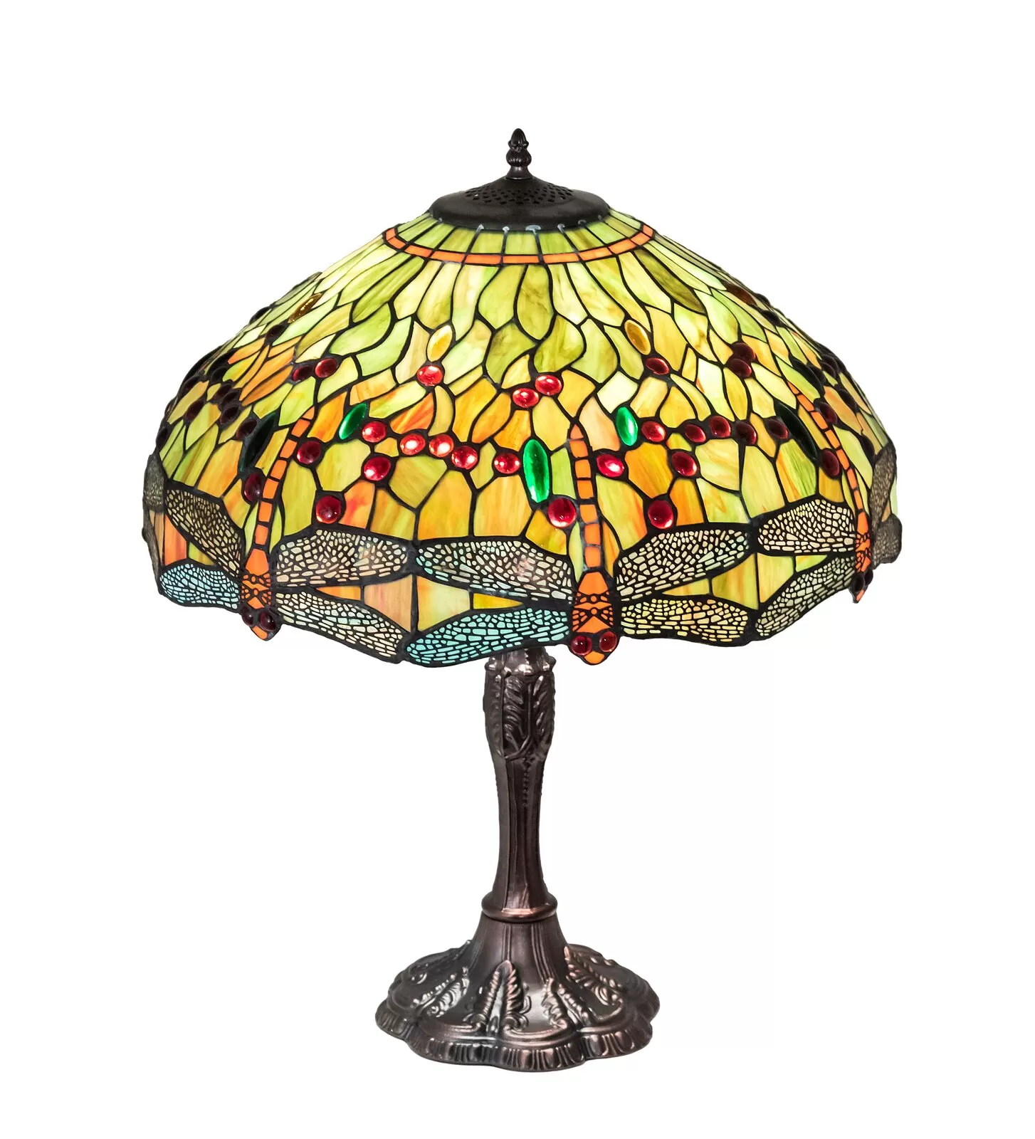 Tiffany Hanginghead Dragonfly 26'' Mahogany Bronze Table Lamp