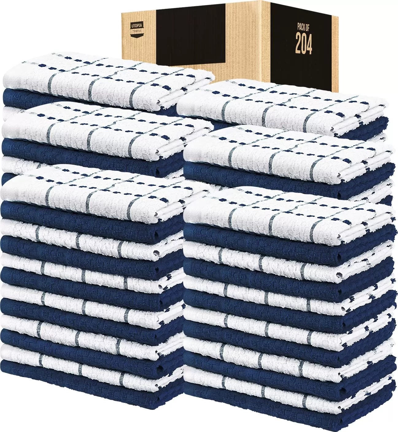 Kitchen Towels 12 Pack, 15 x 25 Inches, 100% Ring Spun Cotton Super Soft and Absorbent Linen Dish Towels, Tea Towels and Bar Towels Set (Black)