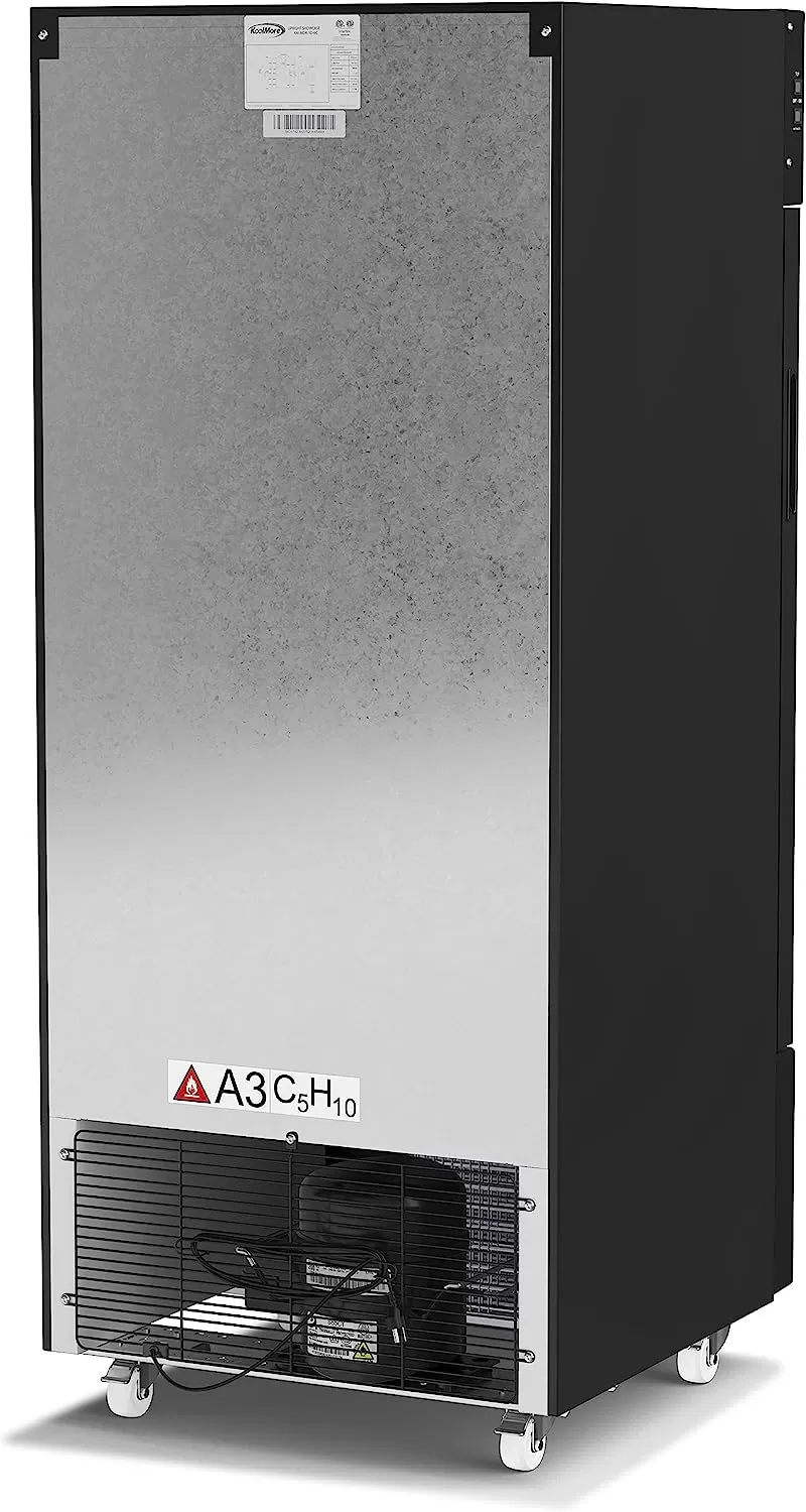 KoolMore Commercial One Glass Door Display Upright Beverage Refrigerator Cooler Merchandiser - 12 Cu. Ft [Black] (MDR-1GD-12C)