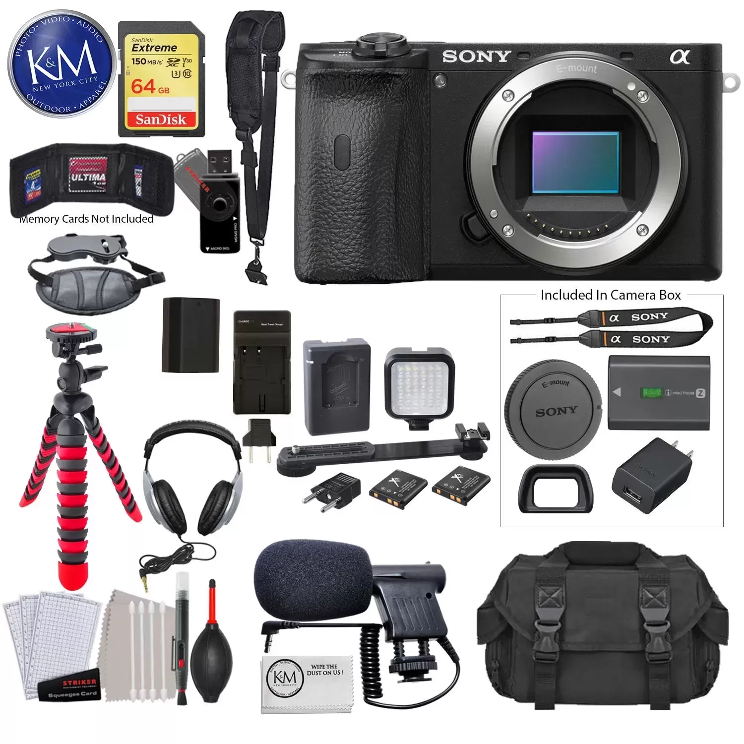 Alpha a6600 Mirrorless Digital Camera | Body Only with Video Bundle: Includes – Sandisk Extreme Card, Spare NPFZ100 Battery, Charger for NPFZ100, and 12 inch tripod