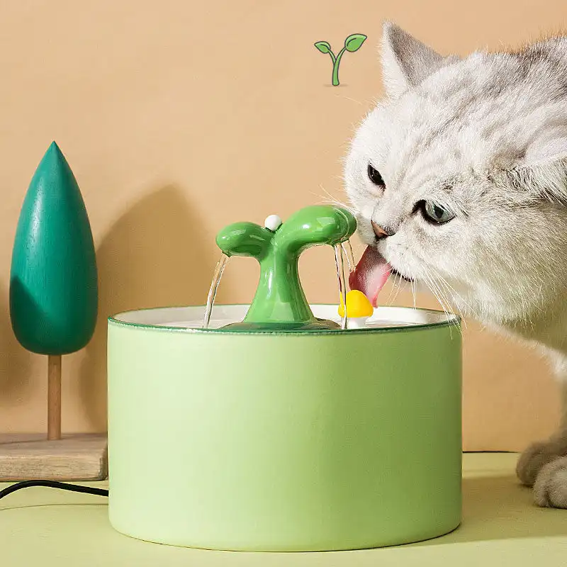 1.5L Electric Ceramic Pet Water Fountain Dispenser