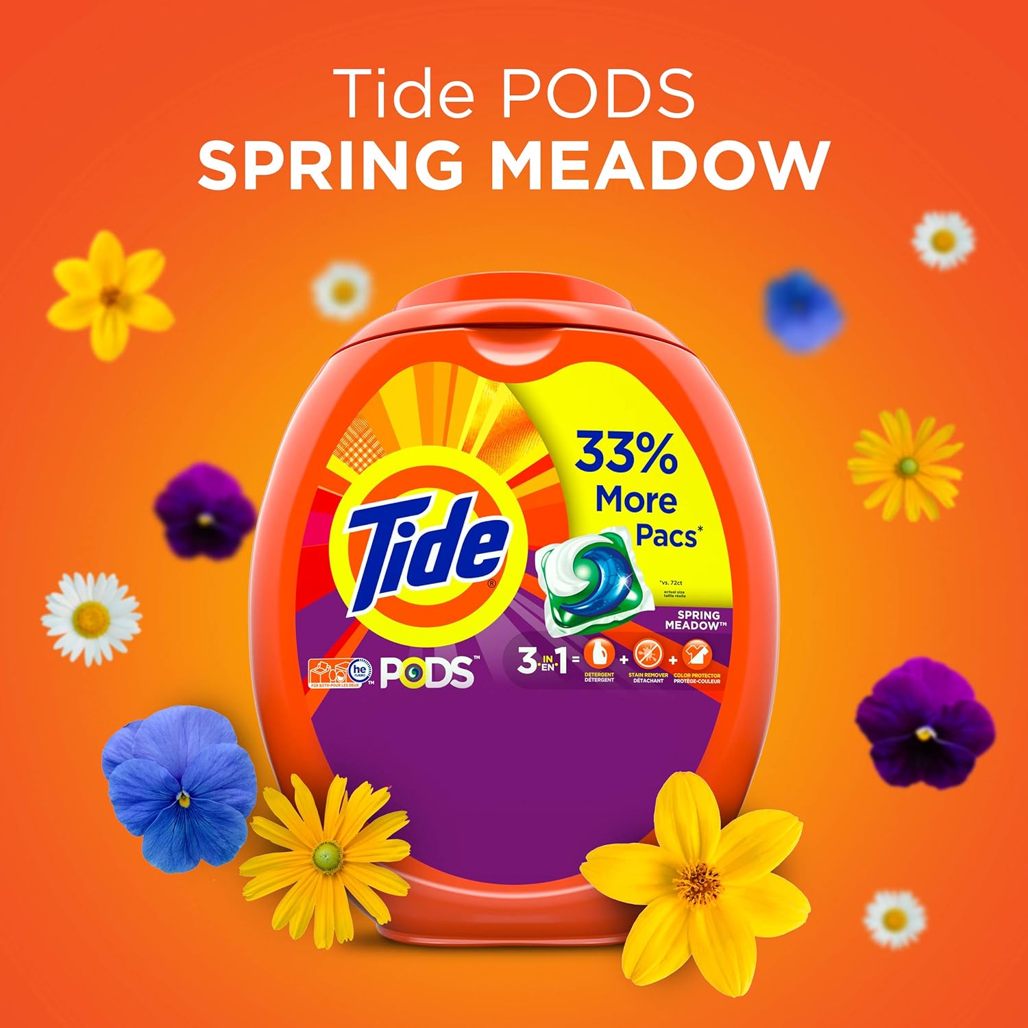 Tide PODS Laundry Detergent Soap Pods, Spring Meadow, 81 count