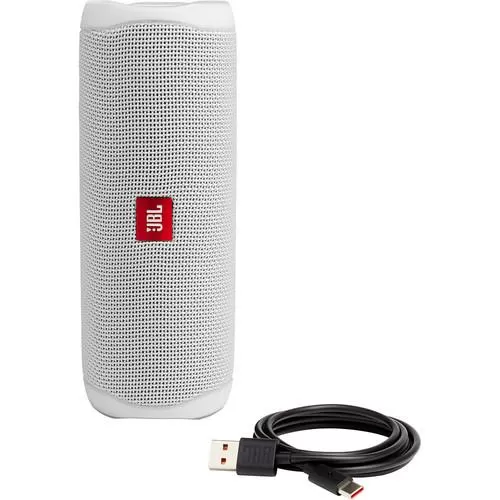 JBL Flip 5 Waterproof Bluetooth Speaker (Steel White)
