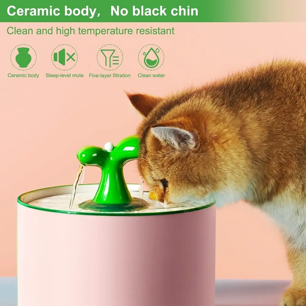 1.5L Electric Ceramic Pet Water Fountain Dispenser