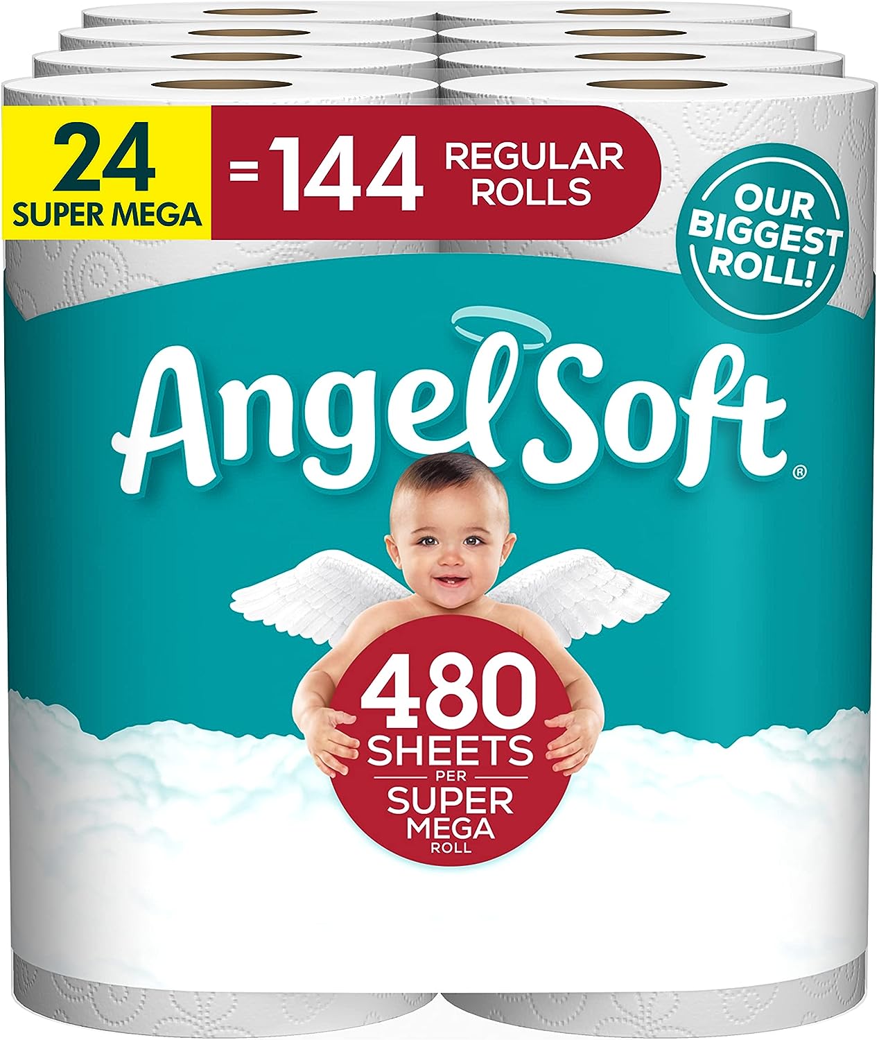 Angel Soft Toilet Paper, 24 Super Mega Rolls