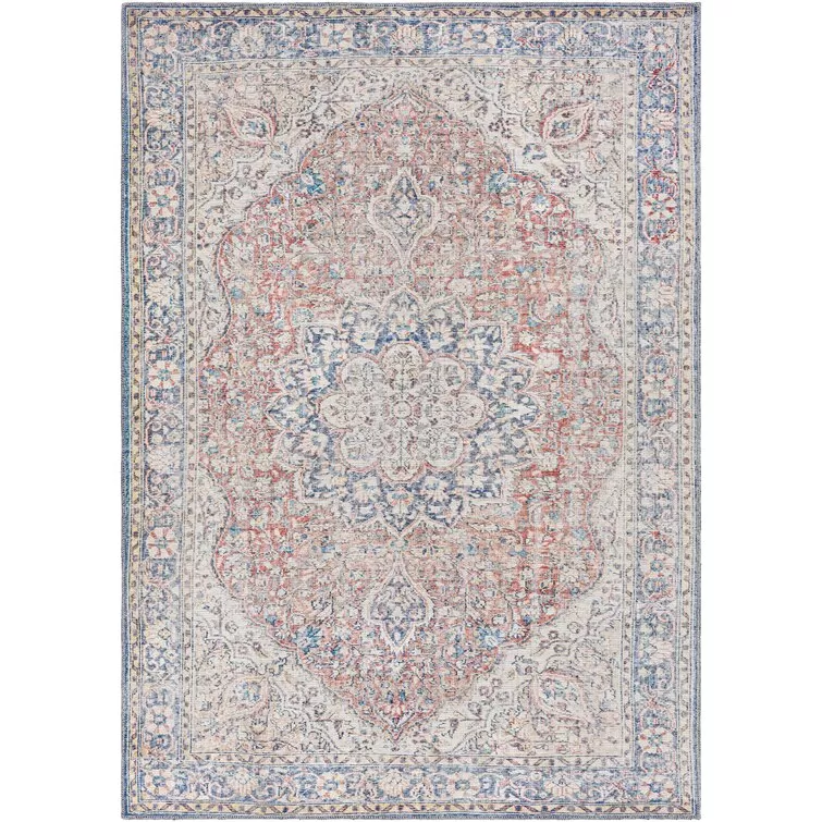 Bria Machine Washable Oriental Dusty Sage/Olive Area Rug