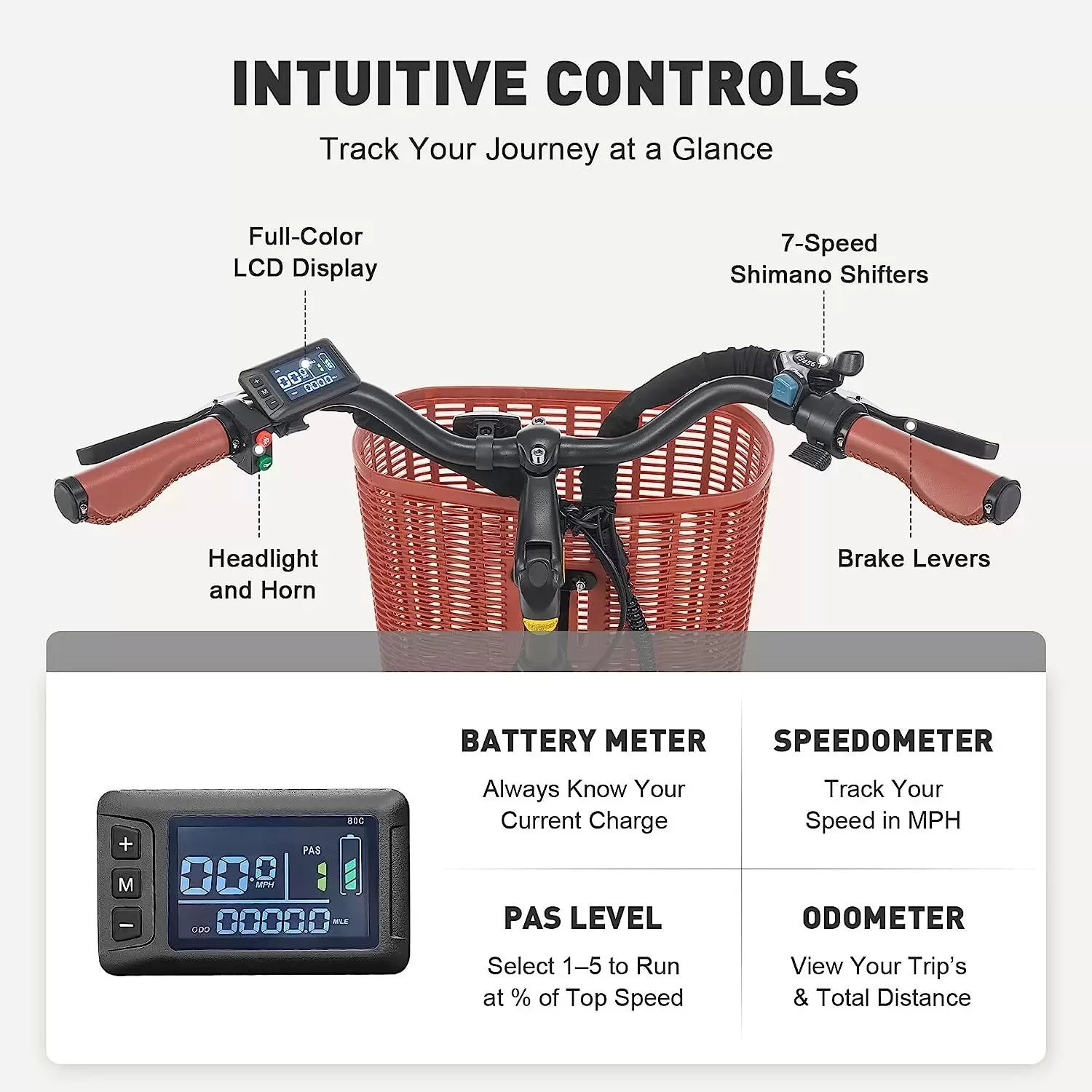 Viribus Electric Bike, Electric Cruiser Bike Adults Women, 25mph 40+ Mile Range 26