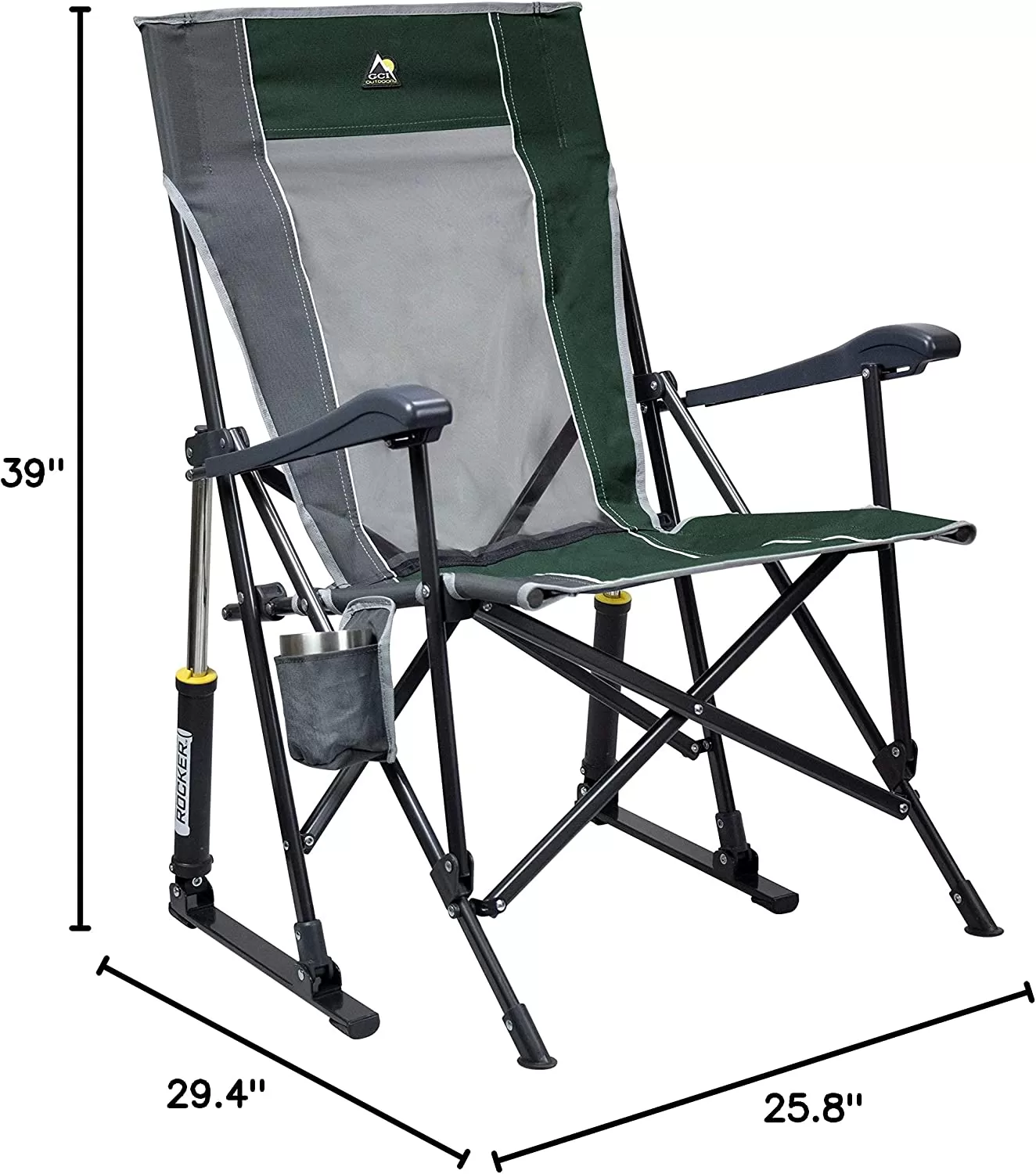 Outdoor Freestyle Rocker Portable Rocking Chair & Outdoor Camping Chair, ergonomic Nylon, Indigo Blue