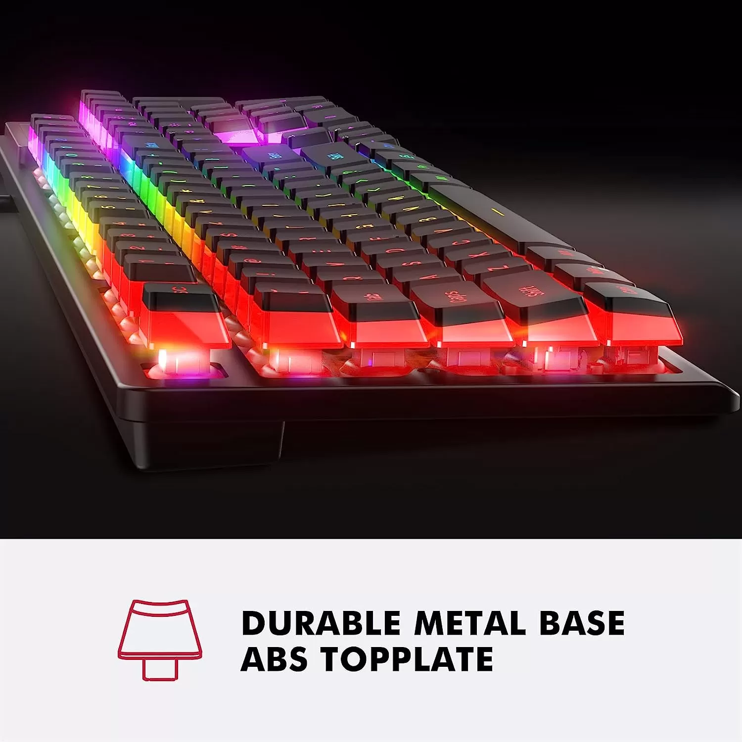 NPET K10 Wired Gaming Keyboard, LED Backlit, Spill-Resistant Design, Multimedia Keys, Quiet Silent USB Membrane Keyboard for Desktop, Computer, PC (Black)