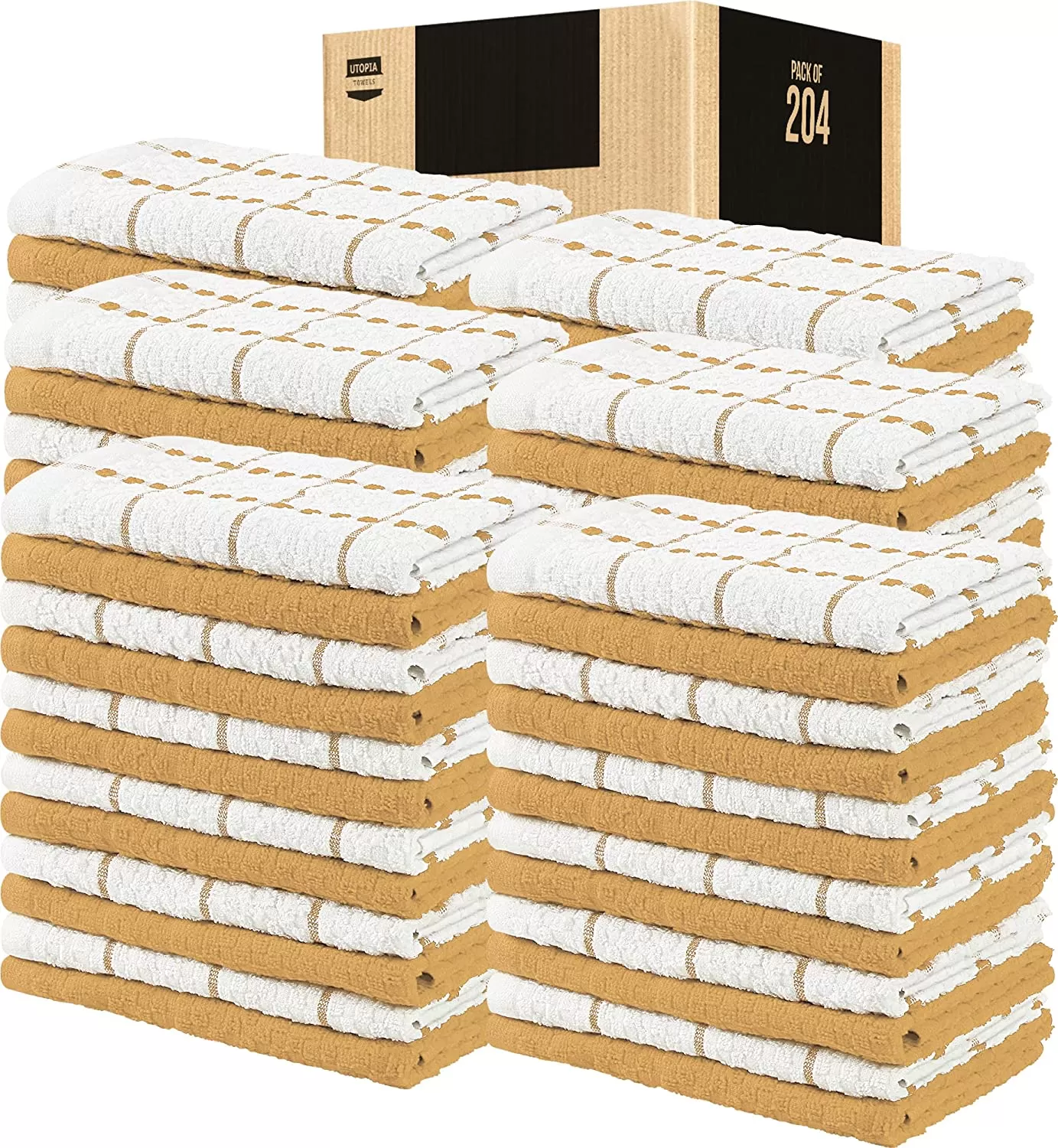 Kitchen Towels 12 Pack, 15 x 25 Inches, 100% Ring Spun Cotton Super Soft and Absorbent Linen Dish Towels, Tea Towels and Bar Towels Set (Black)