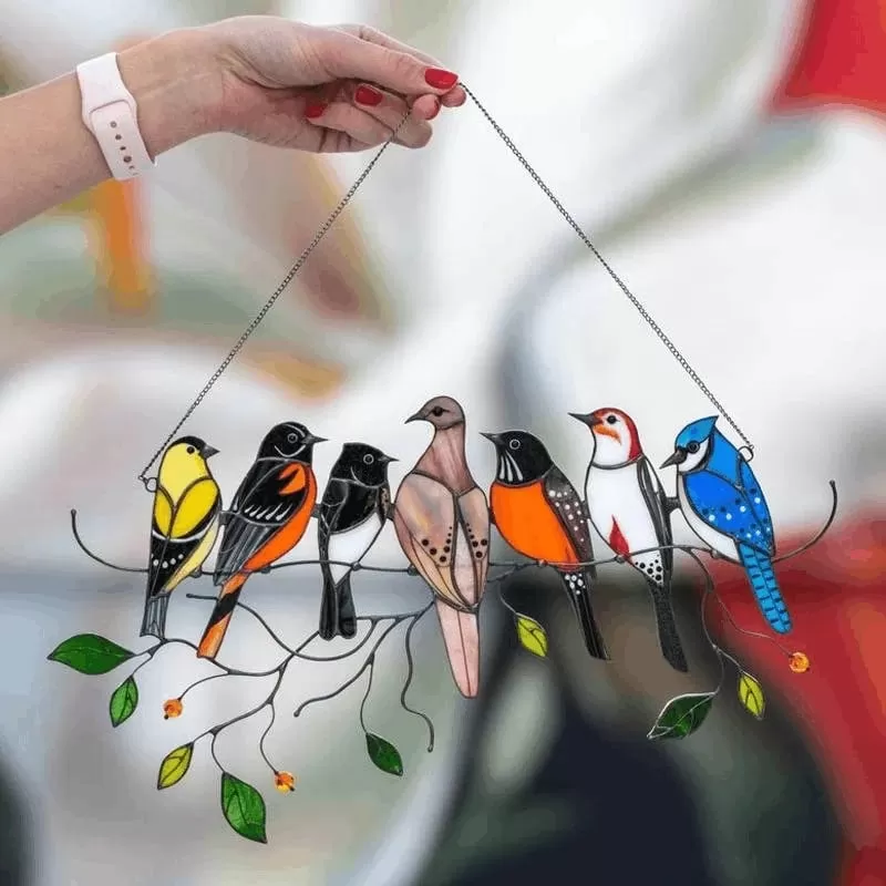 🐦🔥 Last Day 70% OFF-Birds Stained  Window  Panel Hangings🎁