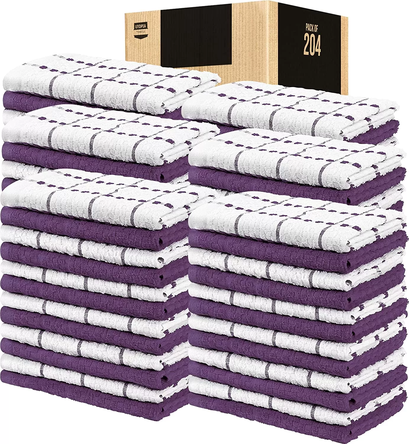 Kitchen Towels 12 Pack, 15 x 25 Inches, 100% Ring Spun Cotton Super Soft and Absorbent Linen Dish Towels, Tea Towels and Bar Towels Set (Black)
