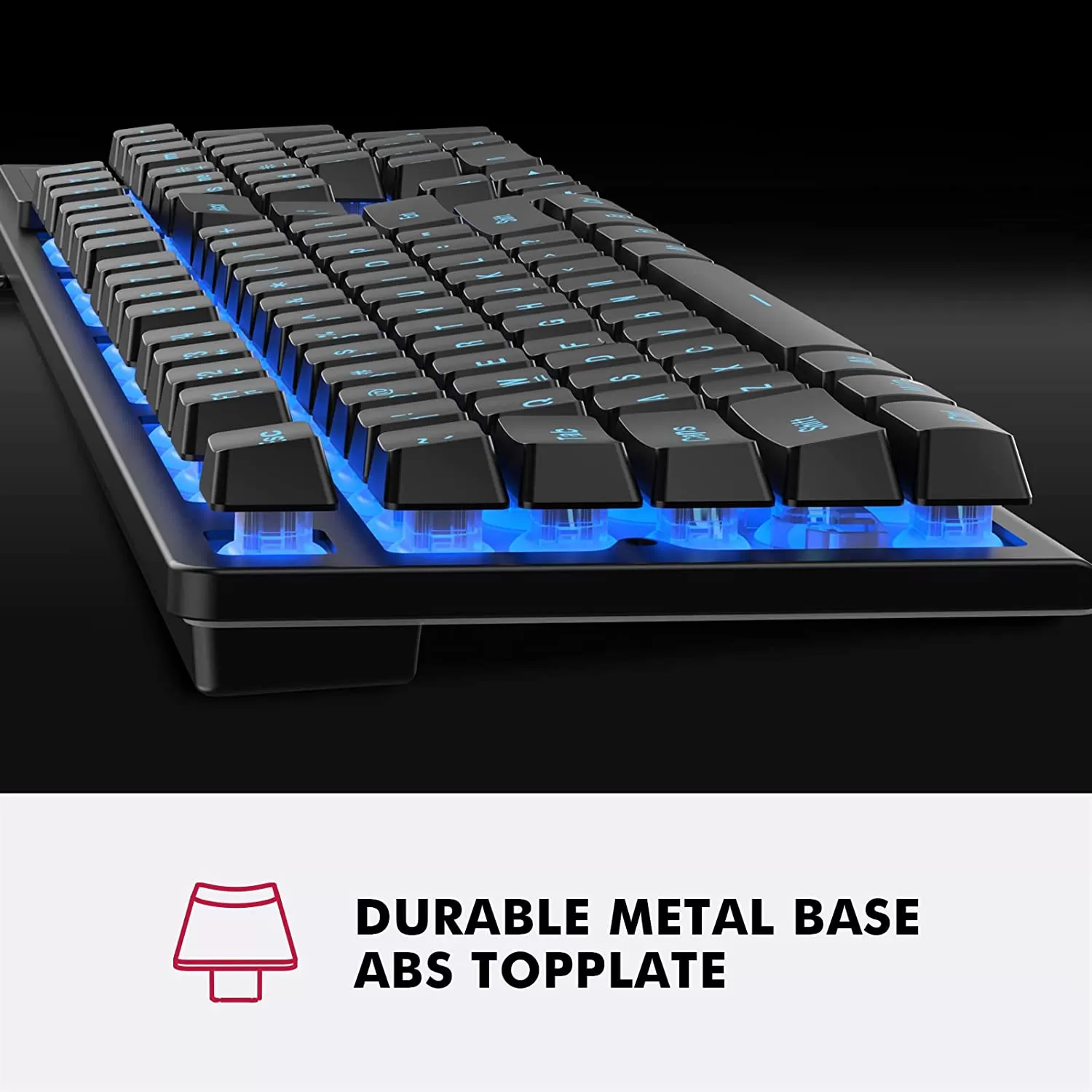 NPET K10 Wired Gaming Keyboard, LED Backlit, Spill-Resistant Design, Multimedia Keys, Quiet Silent USB Membrane Keyboard for Desktop, Computer, PC (Black)
