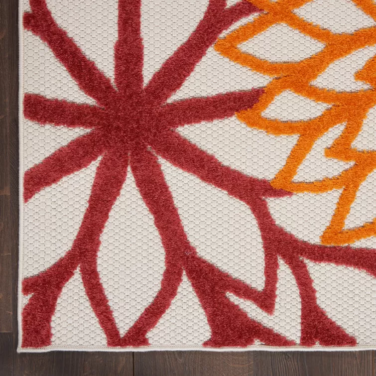 Miraloma Green/Red/Orange Indoor/Outdoor Rug