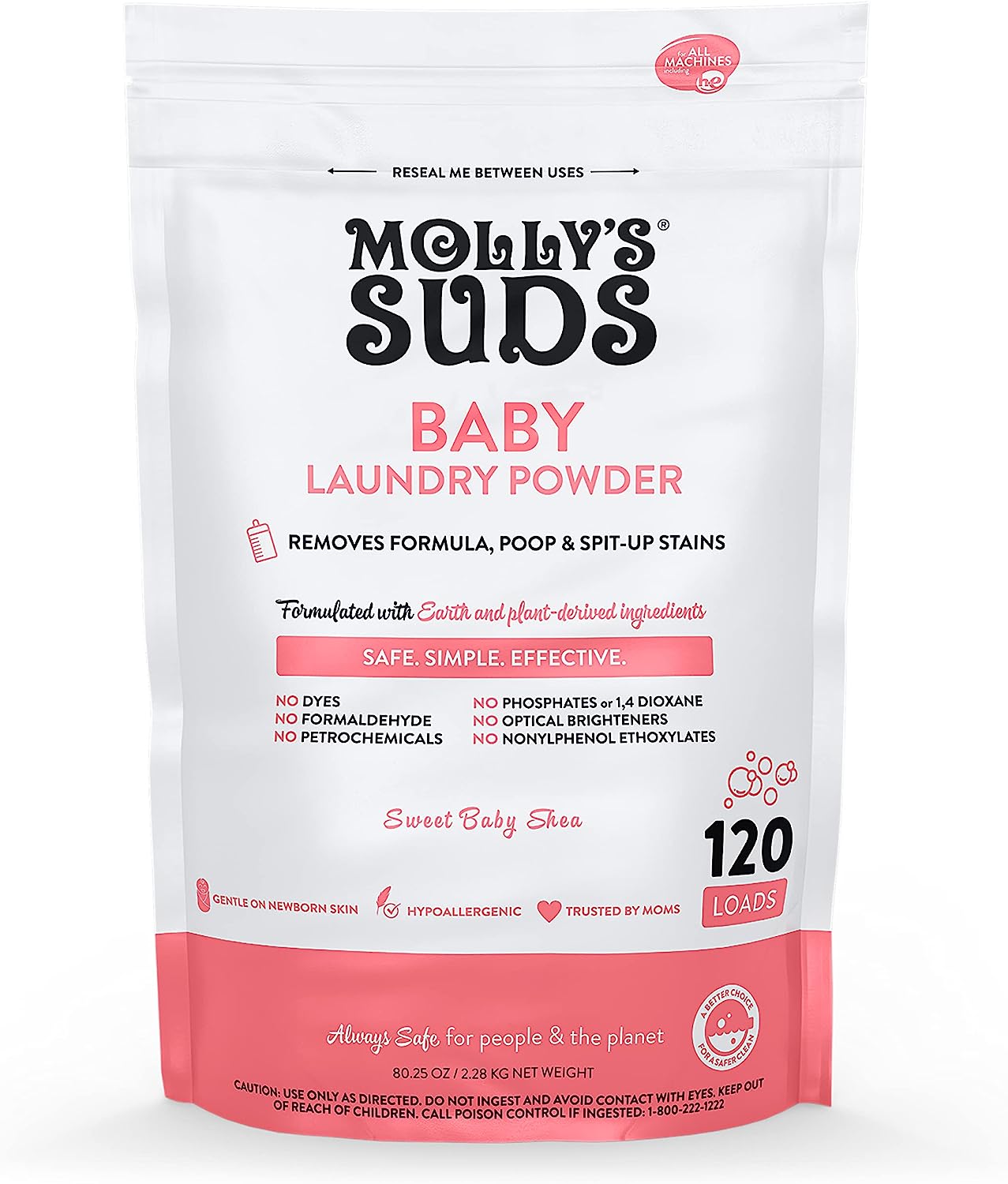 Molly's Suds Original Laundry Detergent Powder | Natural Laundry Detergent Powder for Sensitive Skin | Earth-Derived Ingredients, Stain Fighting | 120 Loads (Citrus Grove)