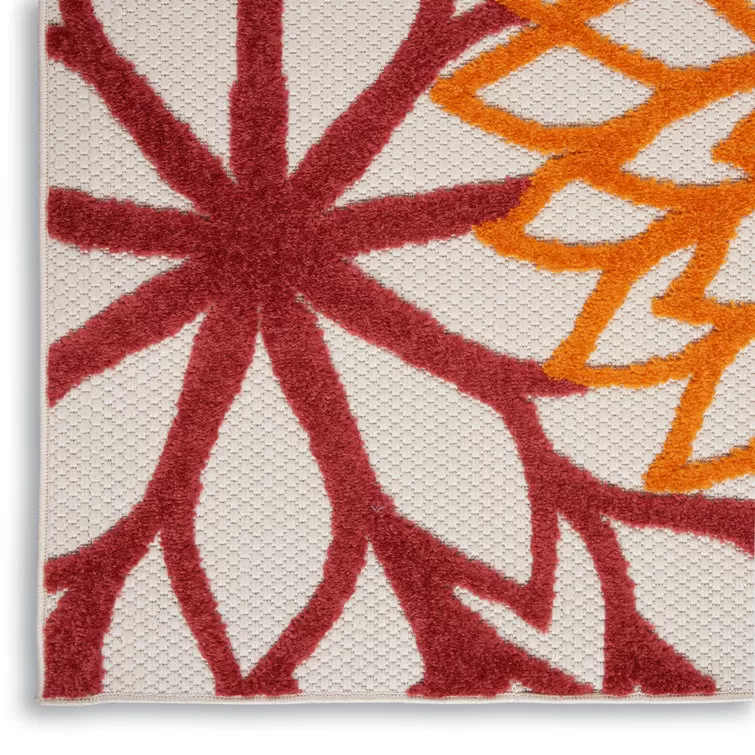 Miraloma Green/Red/Orange Indoor/Outdoor Rug