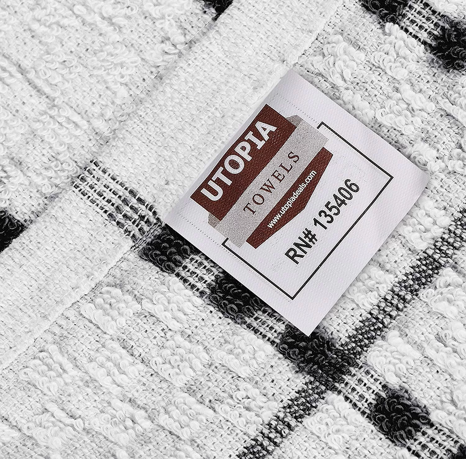 Kitchen Towels 12 Pack, 15 x 25 Inches, 100% Ring Spun Cotton Super Soft and Absorbent Linen Dish Towels, Tea Towels and Bar Towels Set (Black)