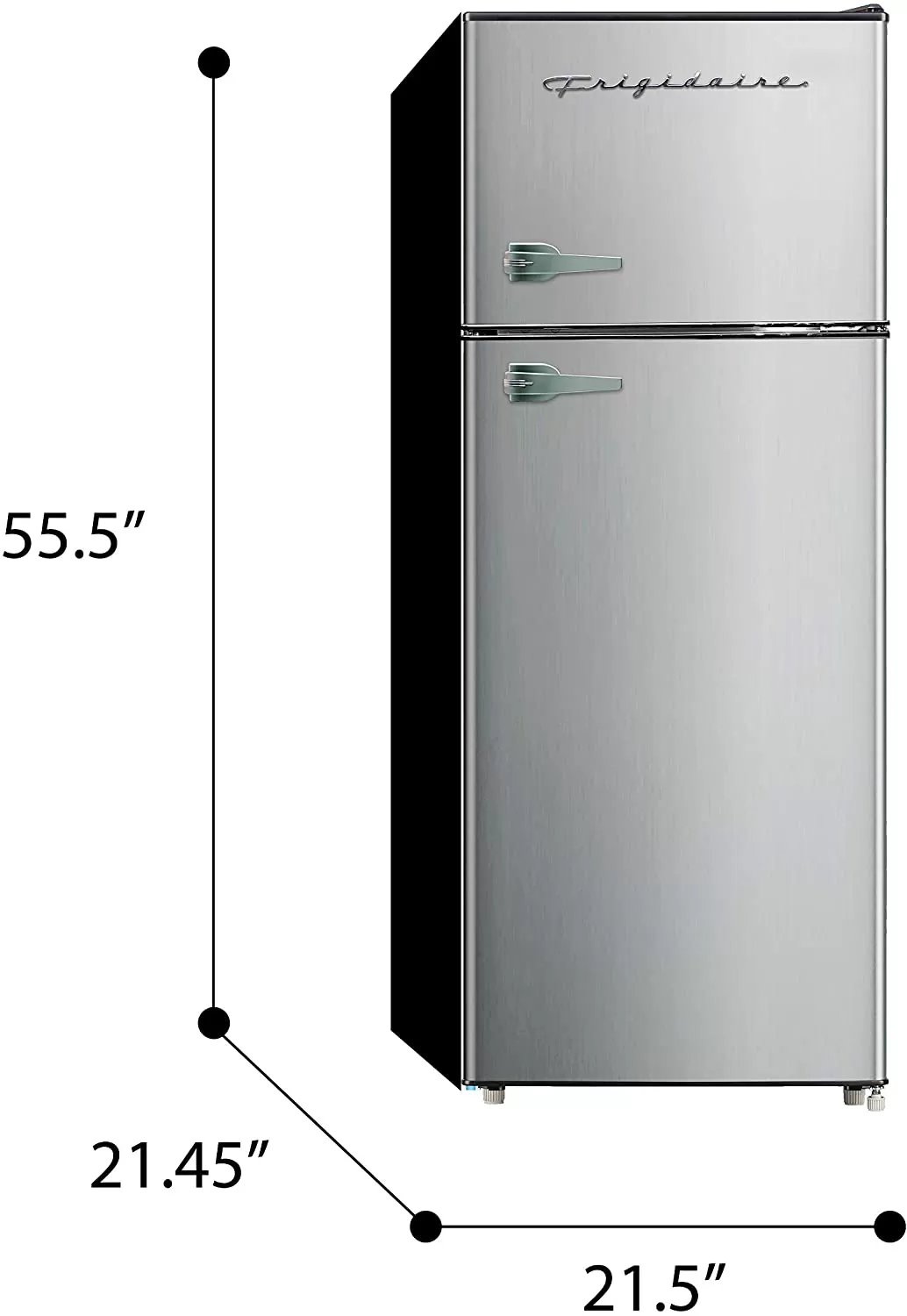 Frigidaire EFR451 2 Door Refrigerator/Freezer, 4.6 cu ft, Platinum Series, Stainless Steel, Double