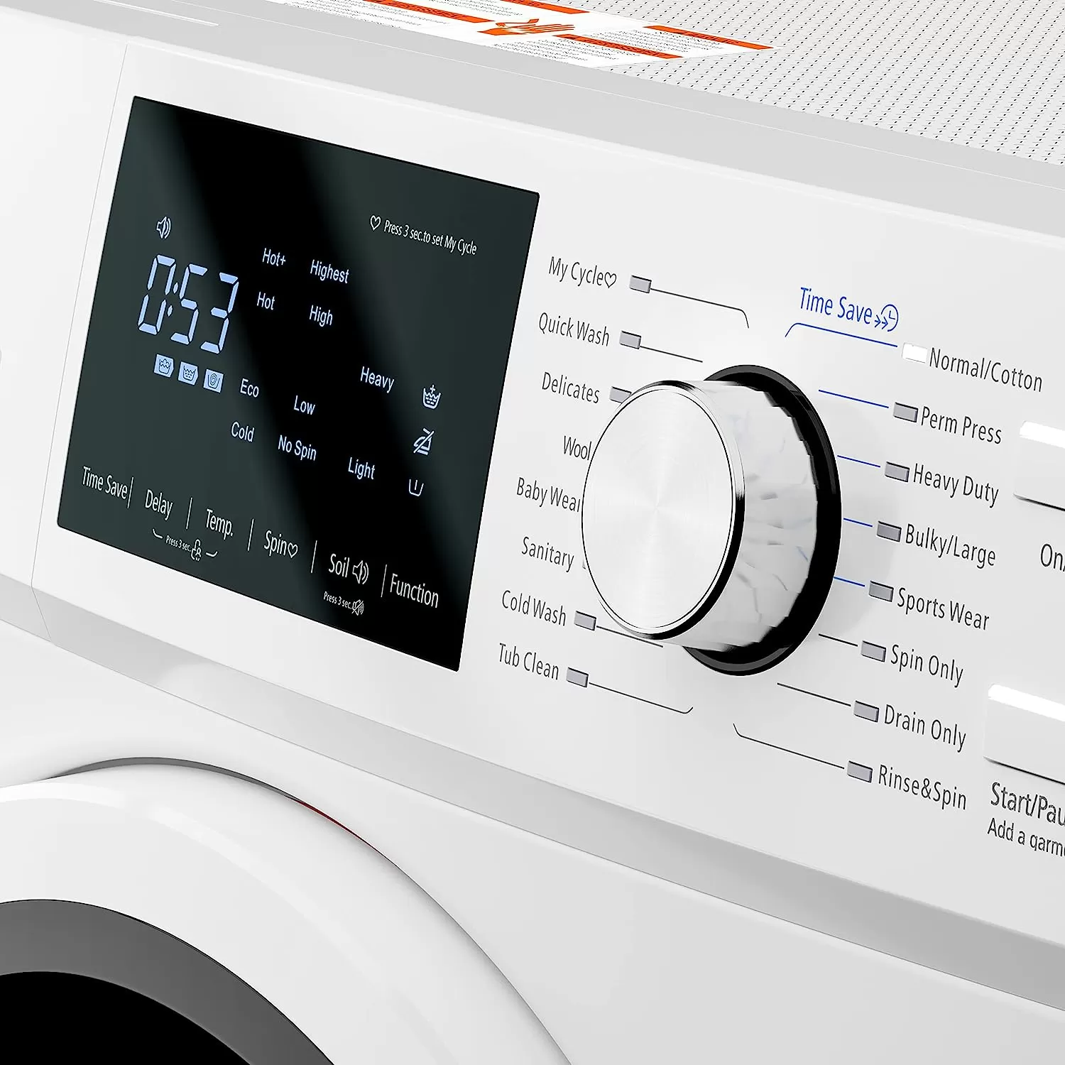 KoolMore FLW-3CWH Front Load Machine, 2.7 Cu. Ft, Space Saving Unit with 20-Minute Quick, 12 Washing Cycles, Quiet Inverter Motor [120V],