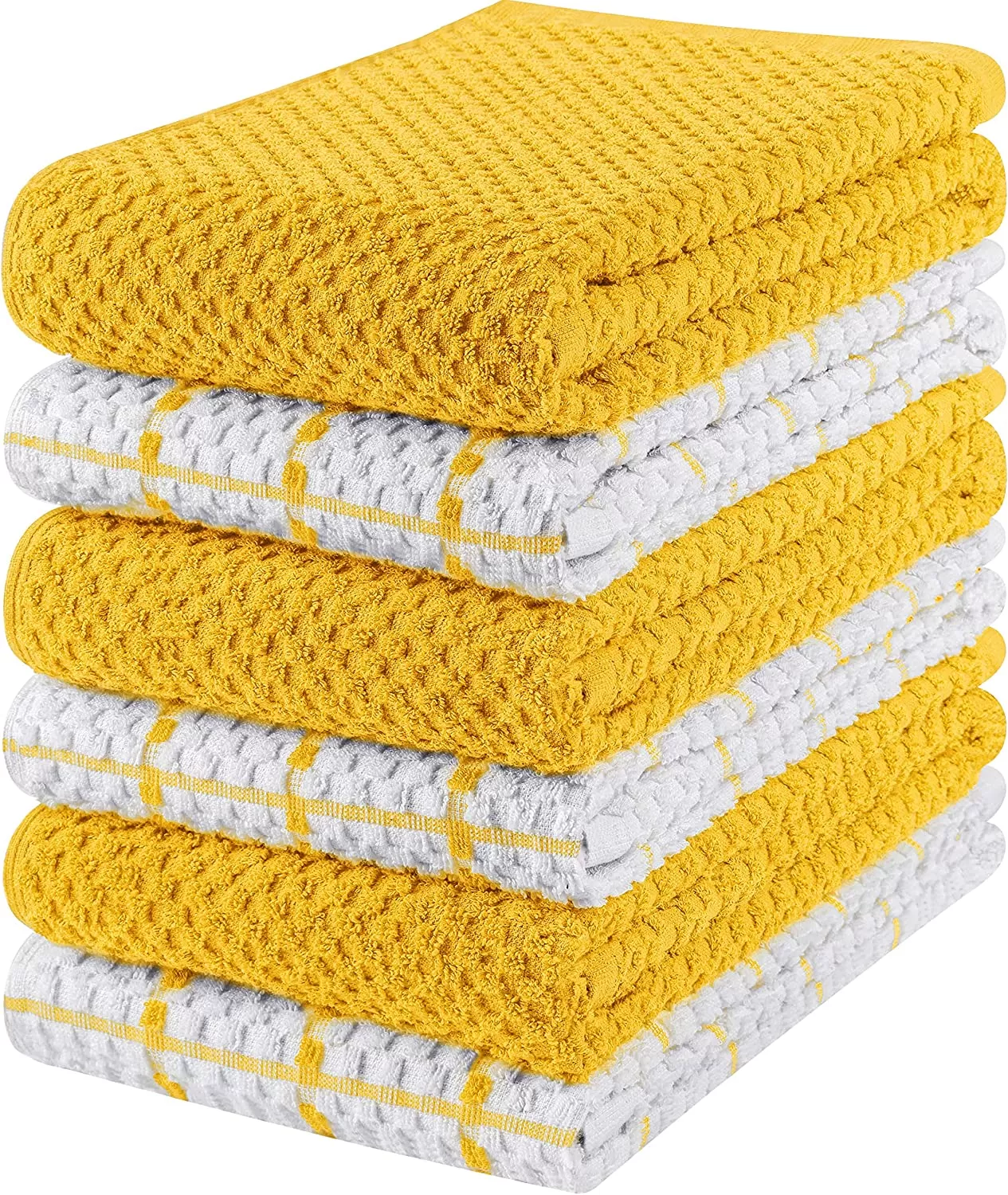 Kitchen Towels 12 Pack, 15 x 25 Inches, 100% Ring Spun Cotton Super Soft and Absorbent Linen Dish Towels, Tea Towels and Bar Towels Set (Black)
