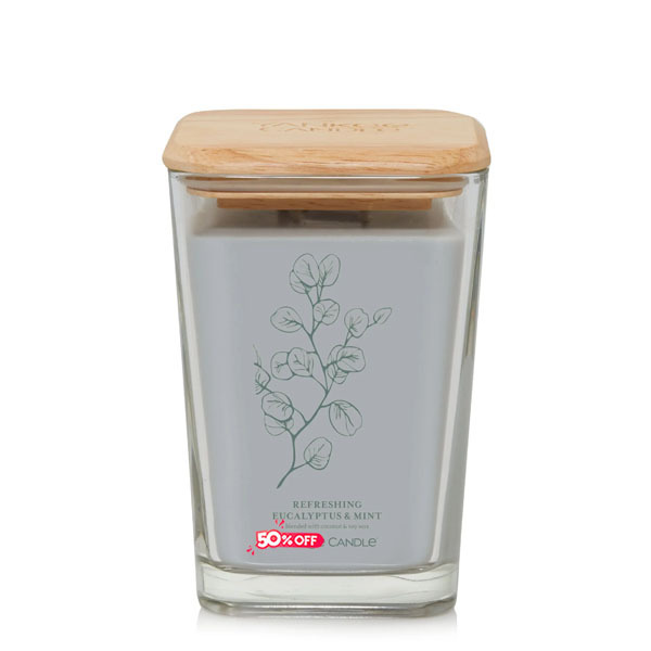 Refreshing Eucalyptus & Mint Large Square Candle