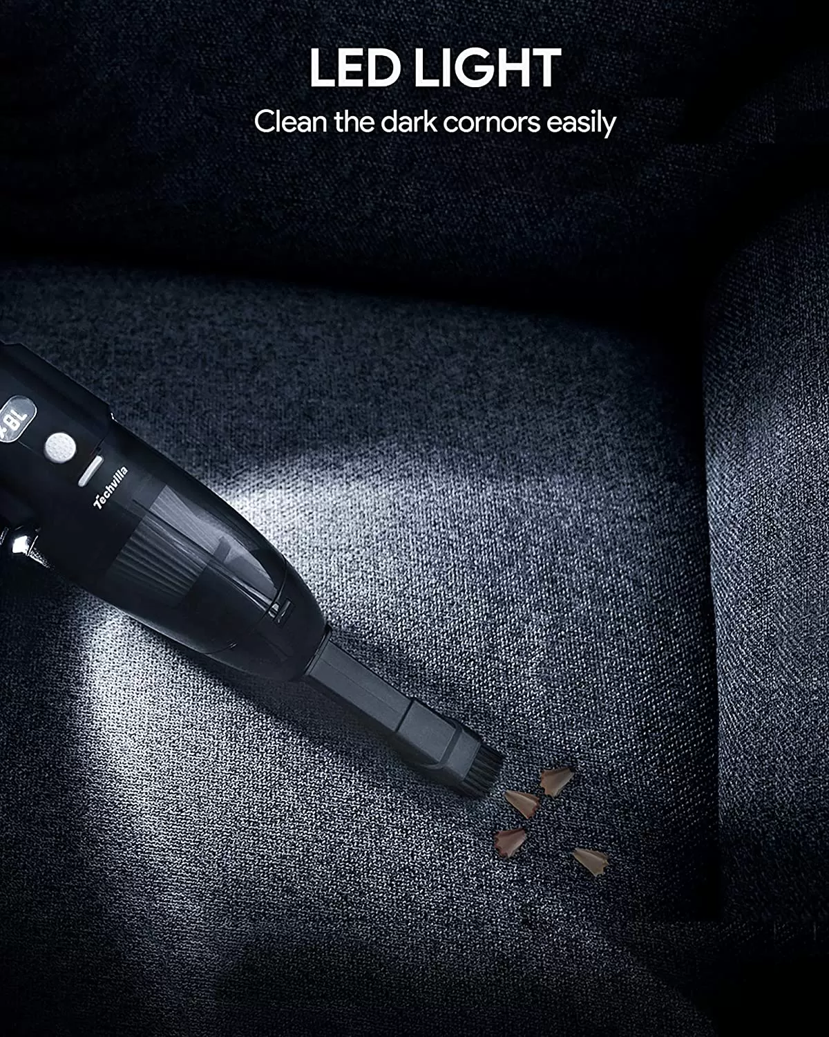 Handheld Vacuum, Cordless Car Vacuum Cleaner with 6KPa Strong Suction and 120W High Power